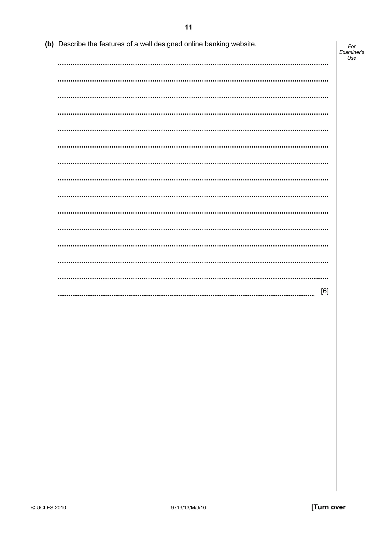 Cambridge A Level Applied Information and Communication Technology 9713 2010 May/June Paper 1 · Variant 3 question paper, page 11 of 20