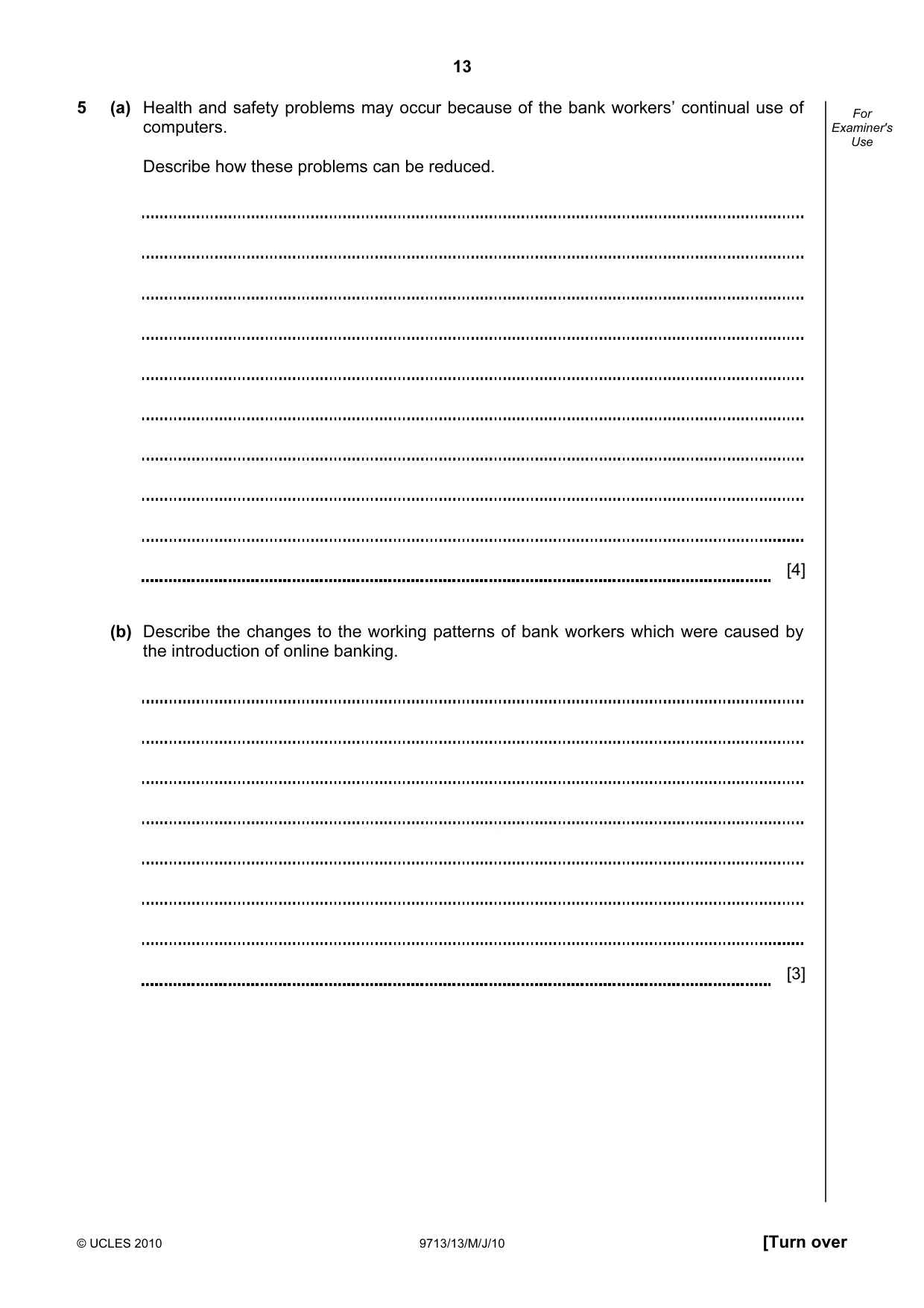 Cambridge A Level Applied Information and Communication Technology 9713 2010 May/June Paper 1 · Variant 3 question paper, page 13 of 20