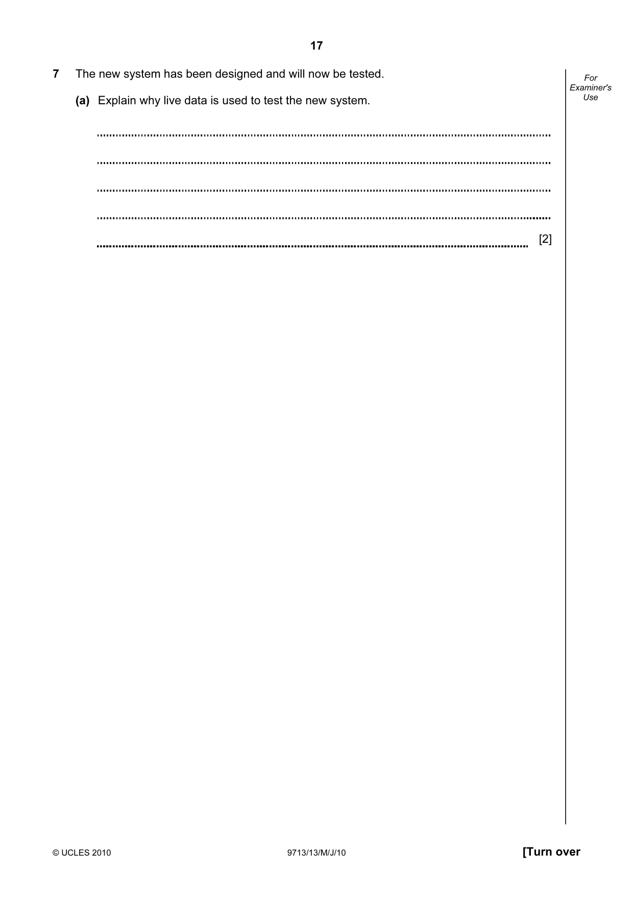 Cambridge A Level Applied Information and Communication Technology 9713 2010 May/June Paper 1 · Variant 3 question paper, page 17 of 20
