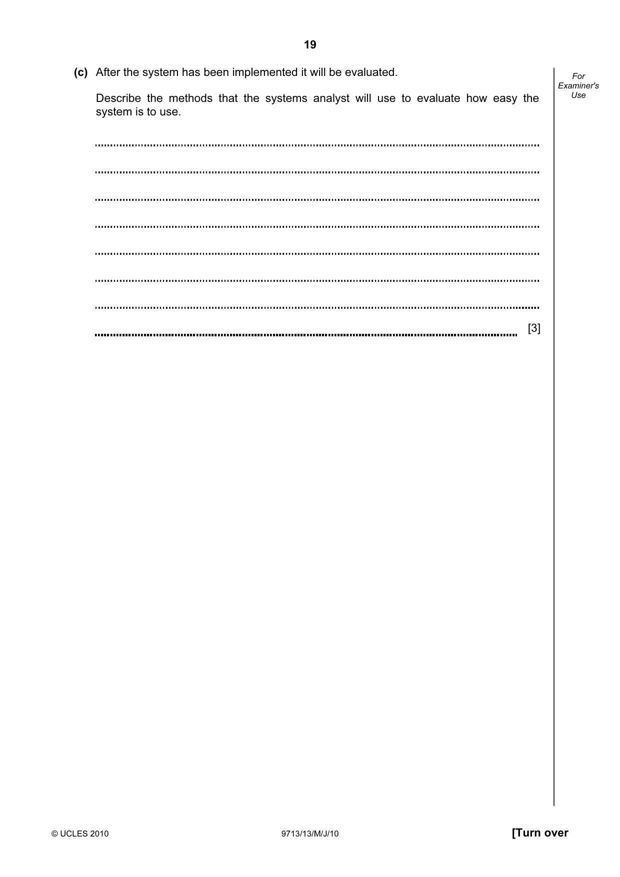 Cambridge A Level Applied Information and Communication Technology 9713 2010 May/June Paper 1 · Variant 3 question paper, page 19 of 20