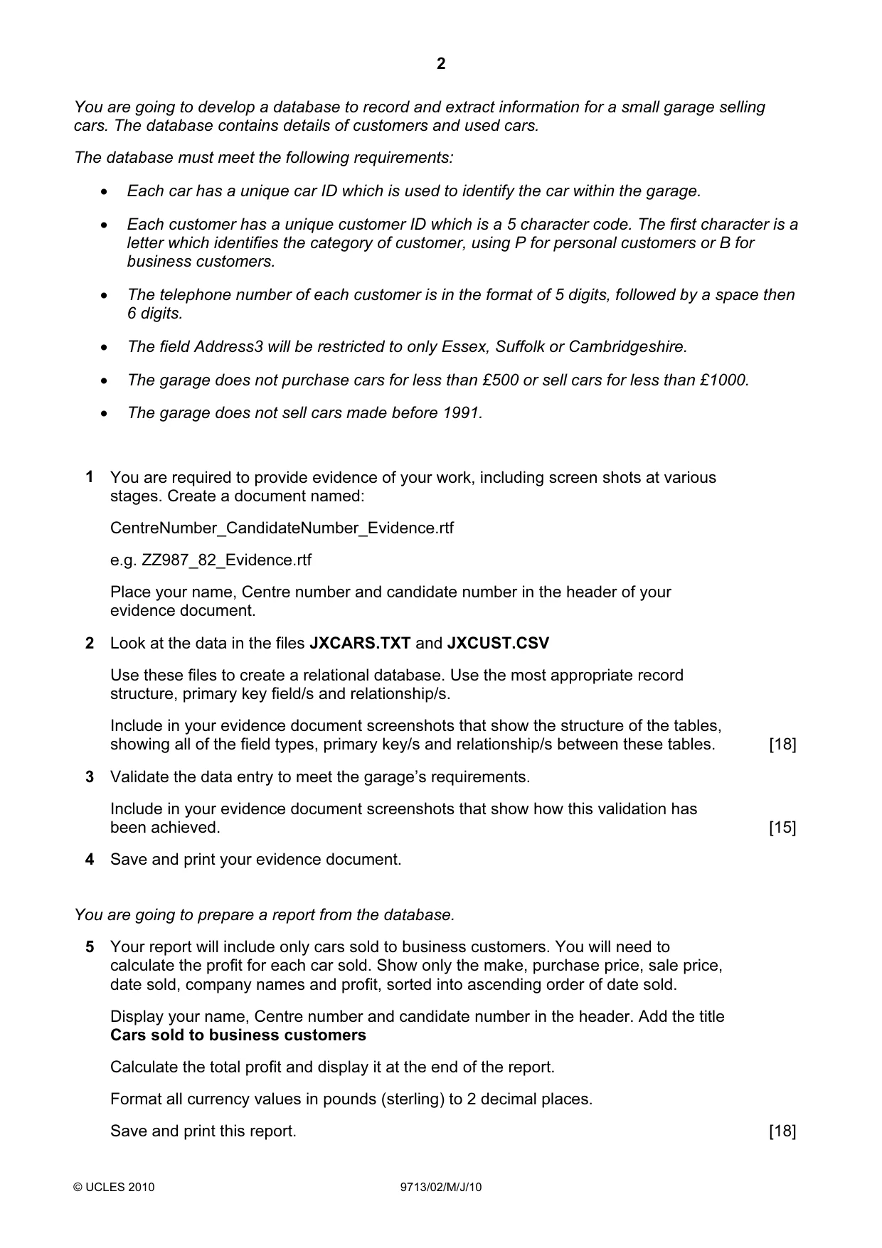 Cambridge A Level Applied Information and Communication Technology 9713 2010 May/June Paper 2 · Variant 1 question paper, page 2 of 4