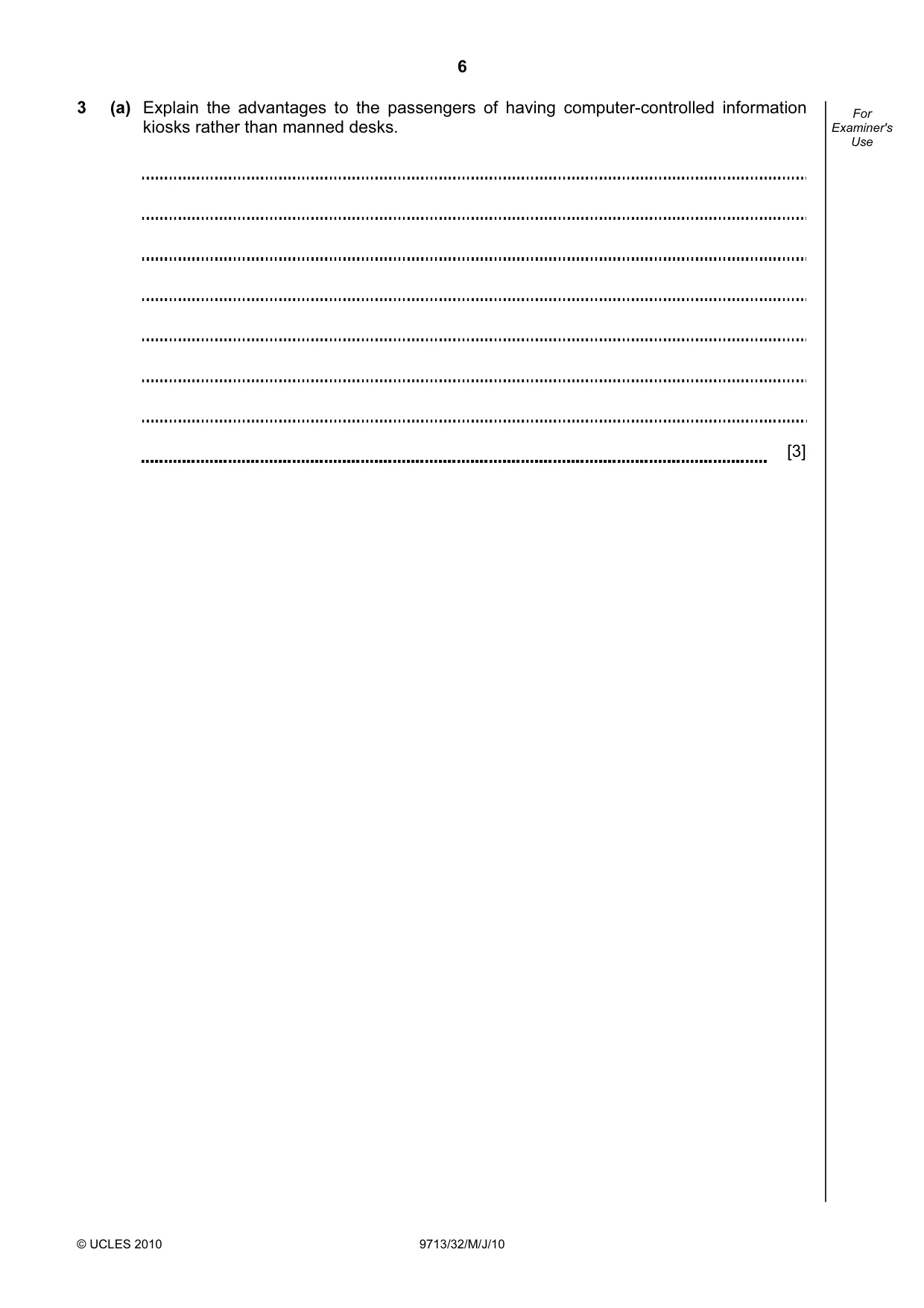 Cambridge A Level Applied Information and Communication Technology 9713 2010 May/June Paper 3 · Variant 2 question paper, page 6 of 20