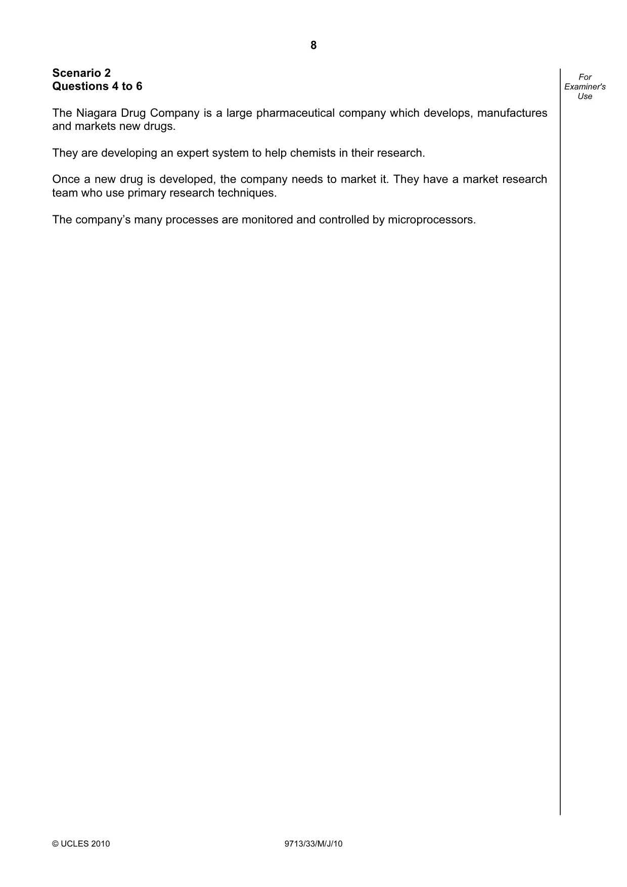 Cambridge A Level Applied Information and Communication Technology 9713 2010 May/June Paper 3 · Variant 3 question paper, page 8 of 20