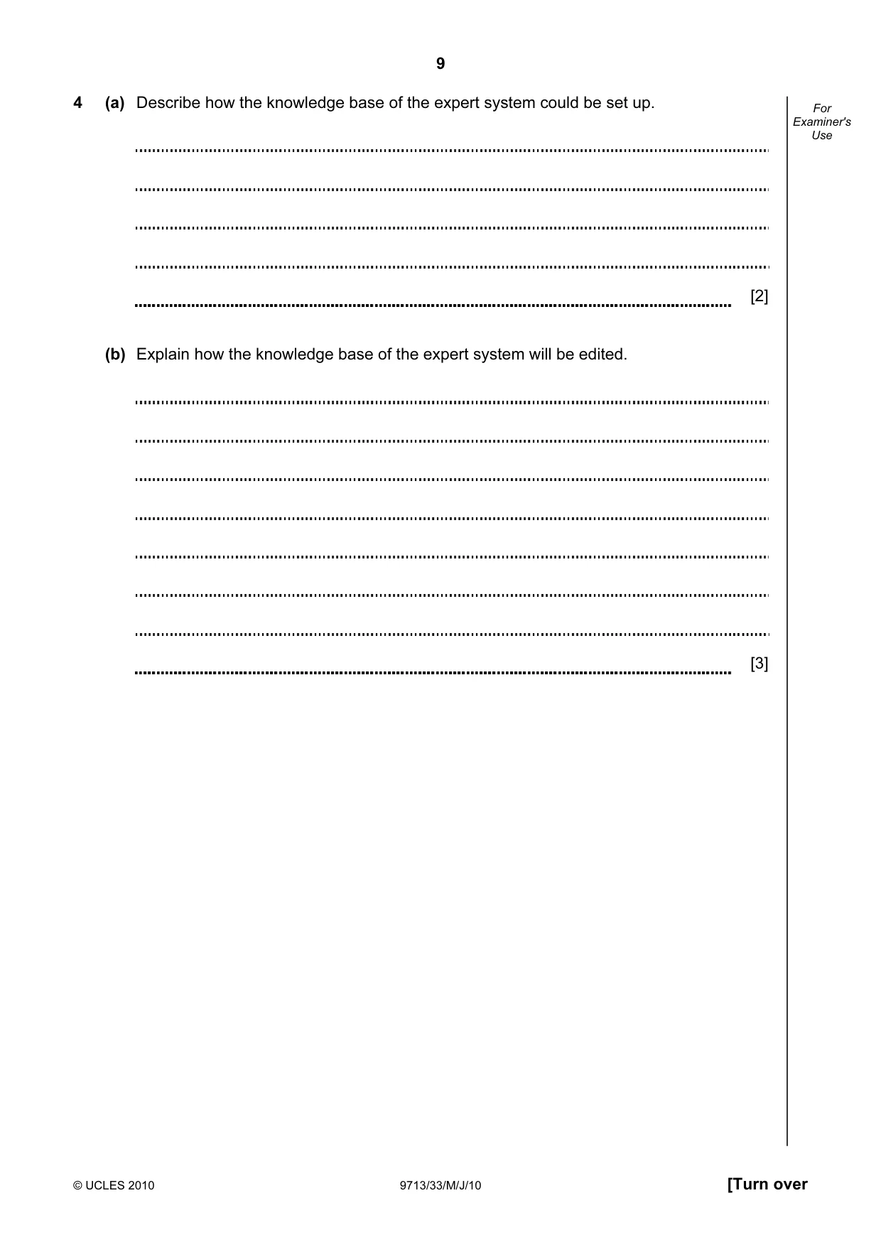 Cambridge A Level Applied Information and Communication Technology 9713 2010 May/June Paper 3 · Variant 3 question paper, page 9 of 20