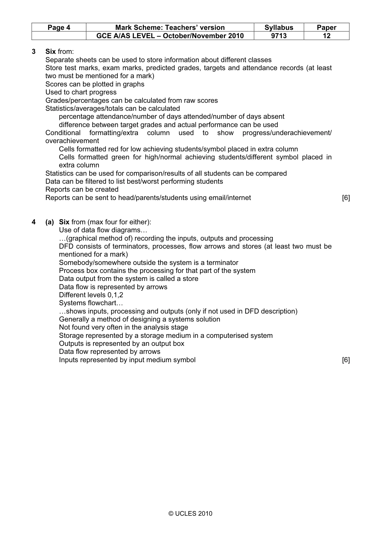 Mark scheme, page 4 of 8