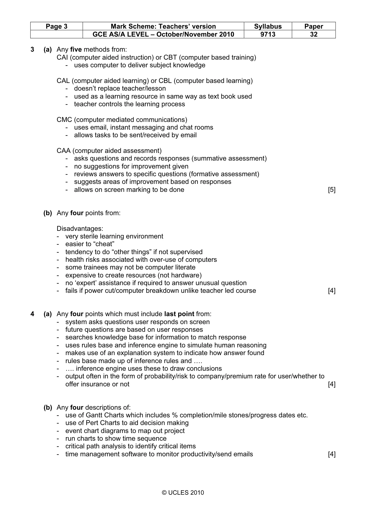 Mark scheme, page 3 of 7