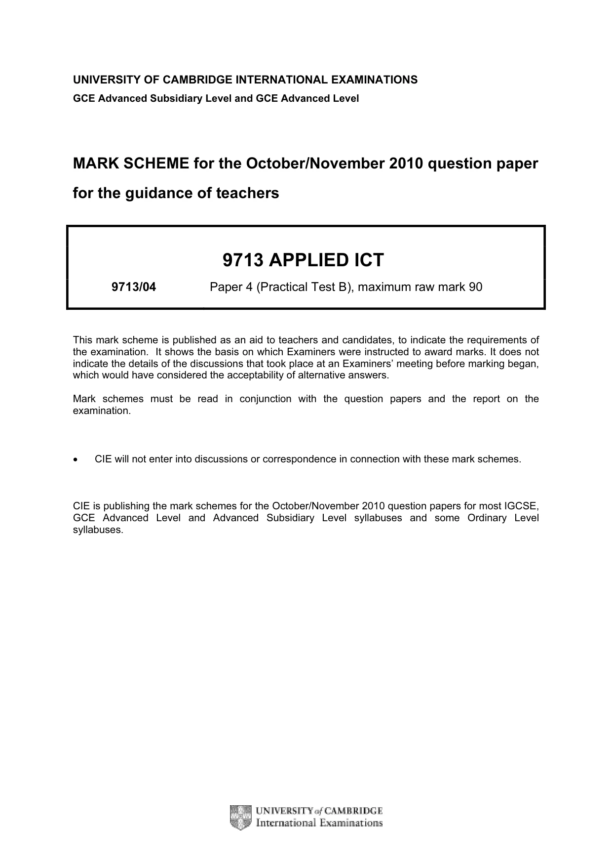 Mark scheme, page 1 of 7