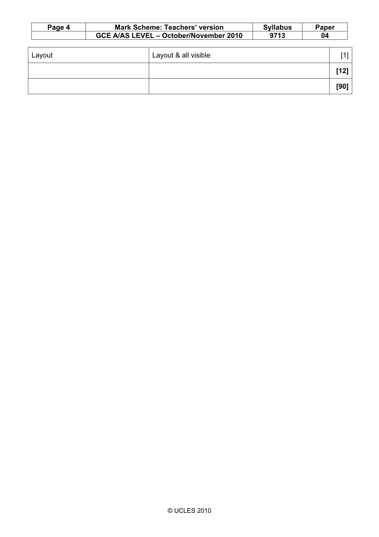 Mark scheme, page 4 of 7