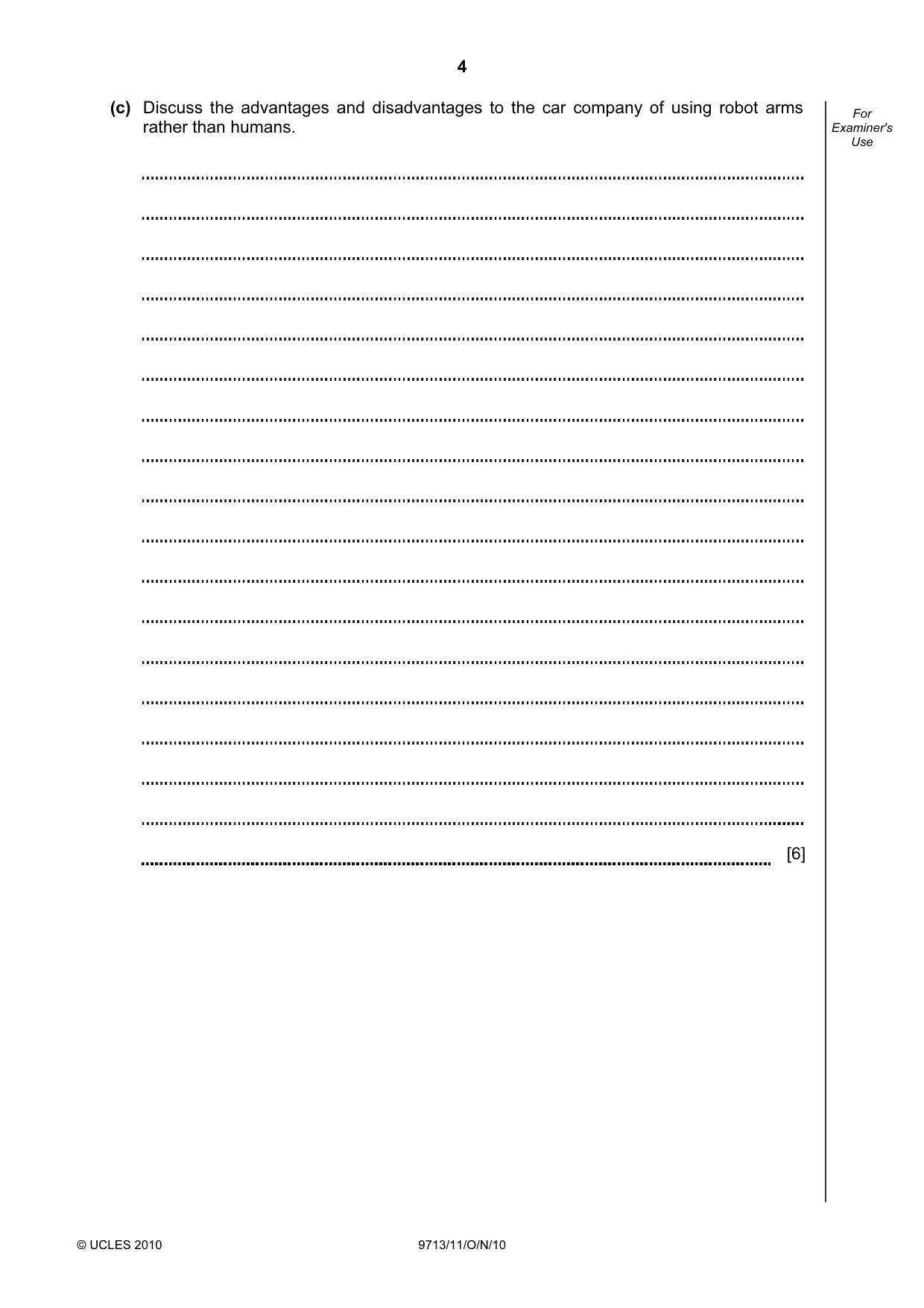 Cambridge A Level Applied Information and Communication Technology 9713 2010 Oct/Nov Paper 1 · Variant 1 question paper, page 4 of 20
