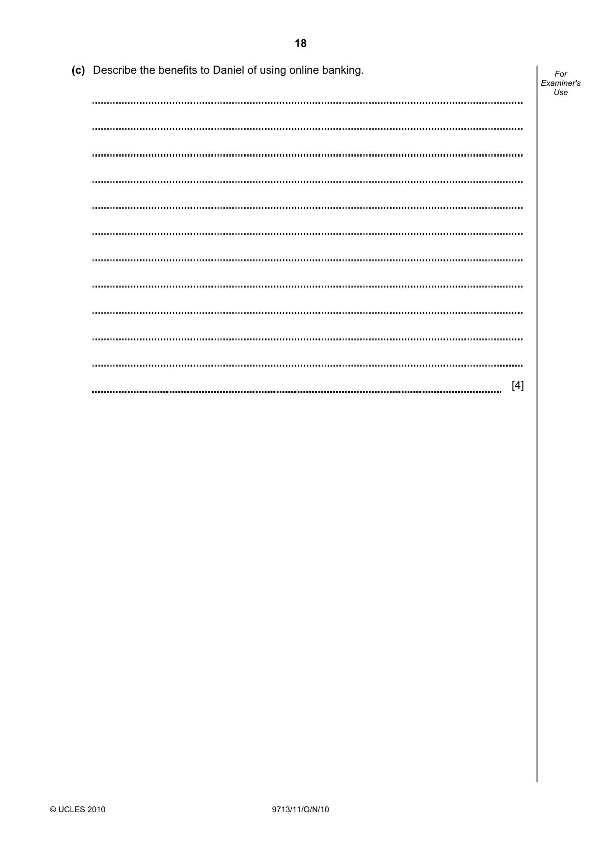 Cambridge A Level Applied Information and Communication Technology 9713 2010 Oct/Nov Paper 1 · Variant 1 question paper, page 18 of 20