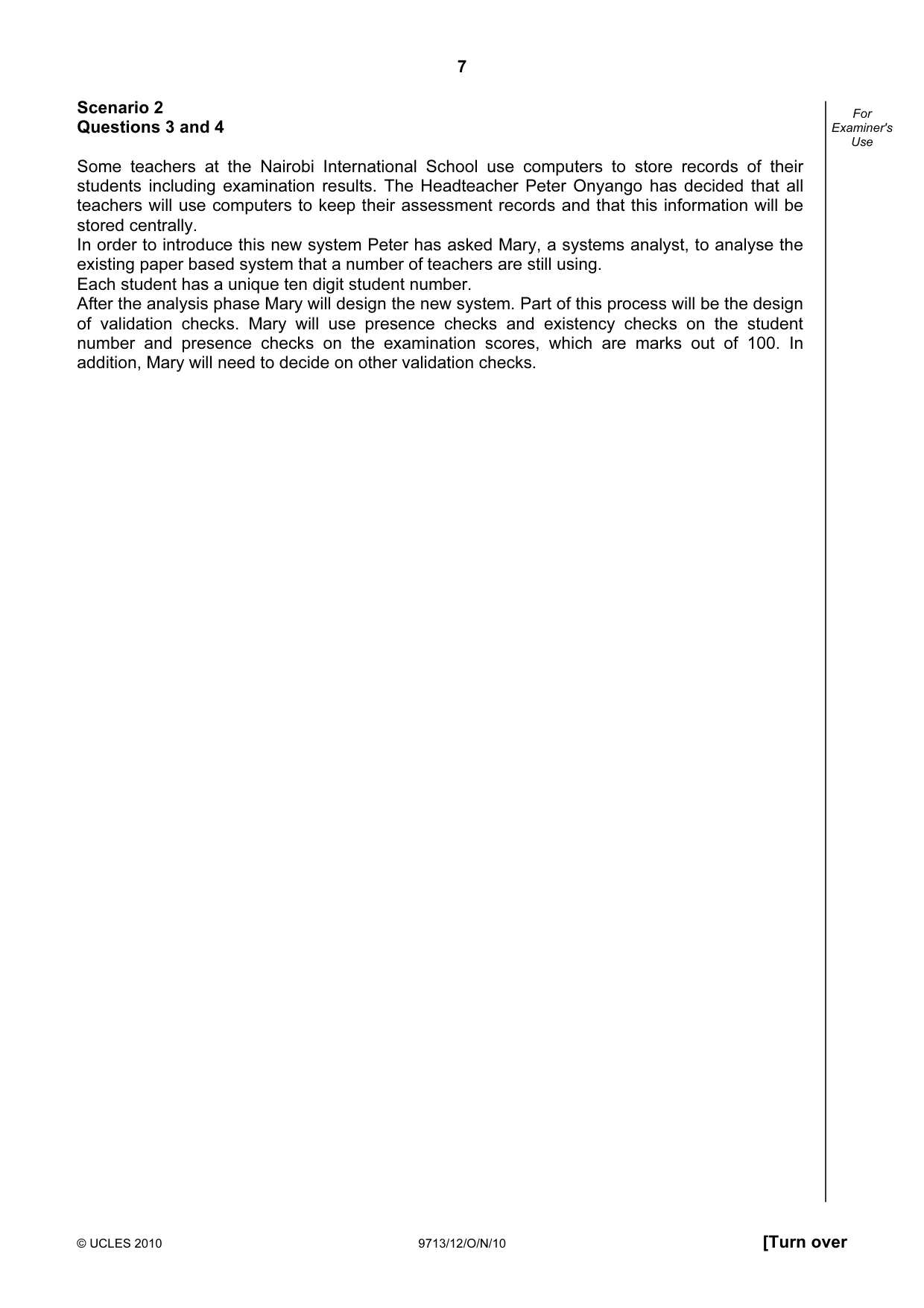 Cambridge A Level Applied Information and Communication Technology 9713 2010 Oct/Nov Paper 1 · Variant 2 question paper, page 7 of 20