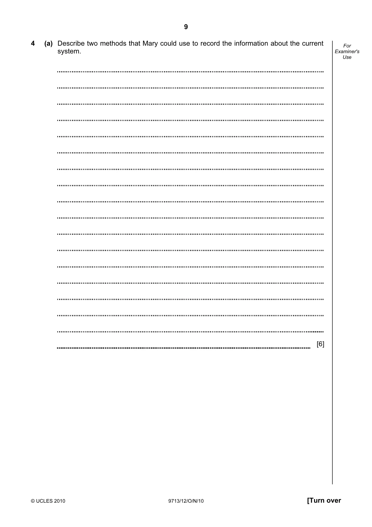 Cambridge A Level Applied Information and Communication Technology 9713 2010 Oct/Nov Paper 1 · Variant 2 question paper, page 9 of 20