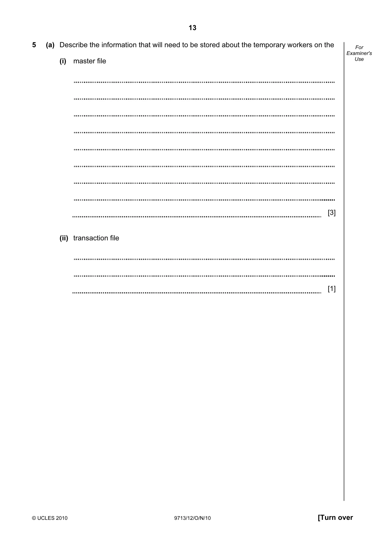 Cambridge A Level Applied Information and Communication Technology 9713 2010 Oct/Nov Paper 1 · Variant 2 question paper, page 13 of 20