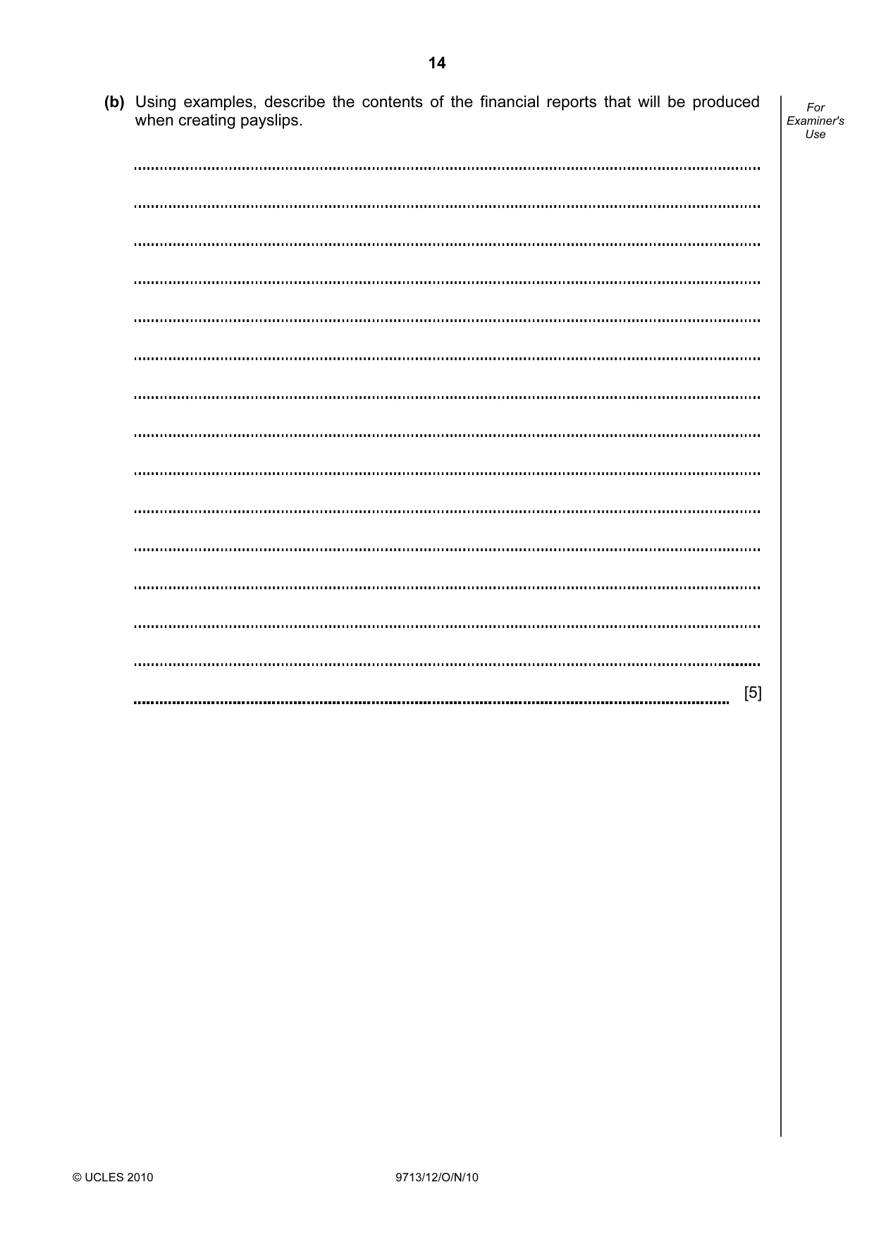Cambridge A Level Applied Information and Communication Technology 9713 2010 Oct/Nov Paper 1 · Variant 2 question paper, page 14 of 20