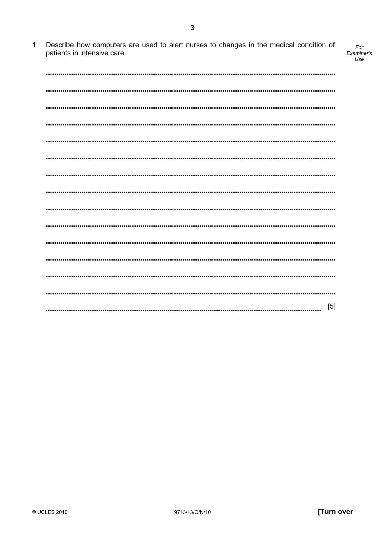 Cambridge A Level Applied Information and Communication Technology 9713 2010 Oct/Nov Paper 1 · Variant 3 question paper, page 3 of 20