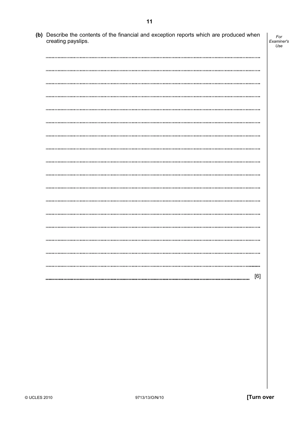 Cambridge A Level Applied Information and Communication Technology 9713 2010 Oct/Nov Paper 1 · Variant 3 question paper, page 11 of 20