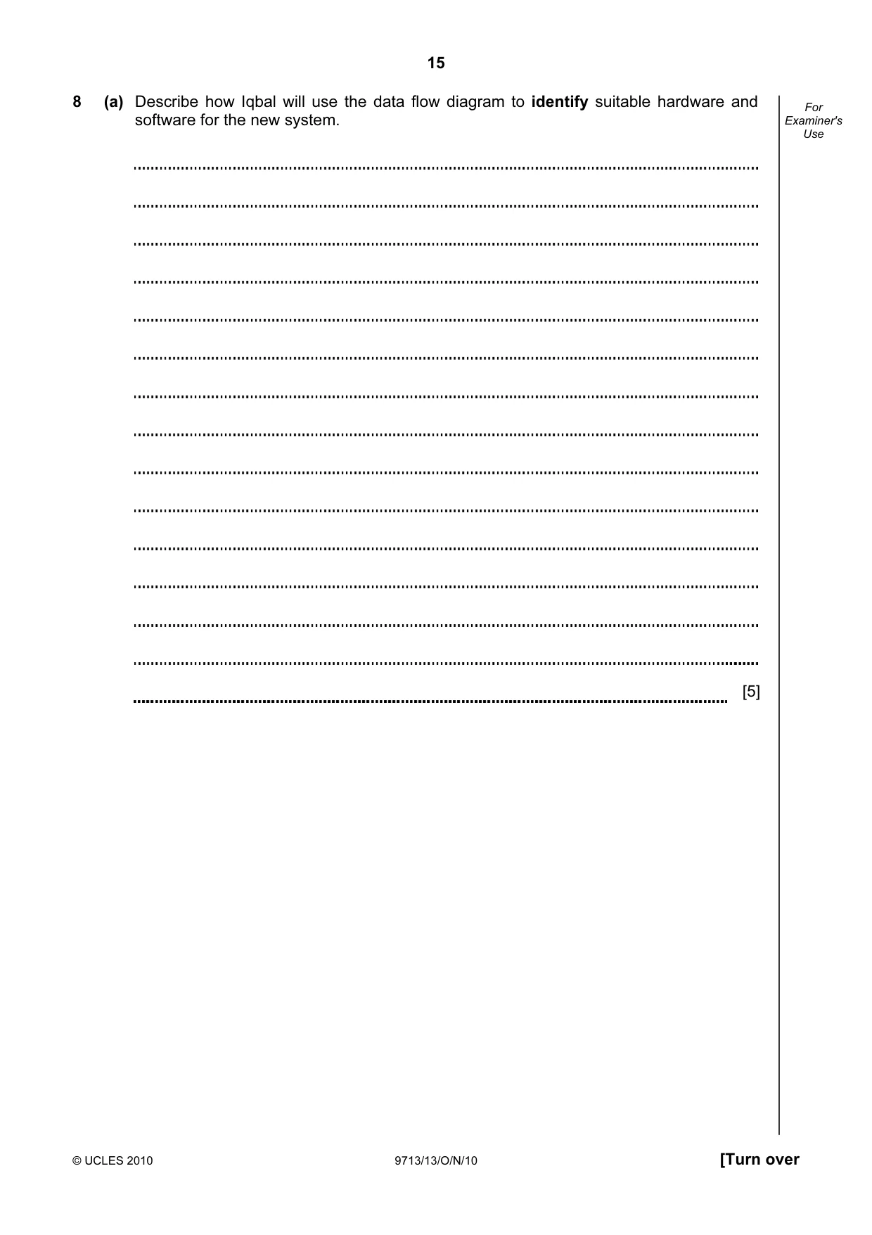 Cambridge A Level Applied Information and Communication Technology 9713 2010 Oct/Nov Paper 1 · Variant 3 question paper, page 15 of 20
