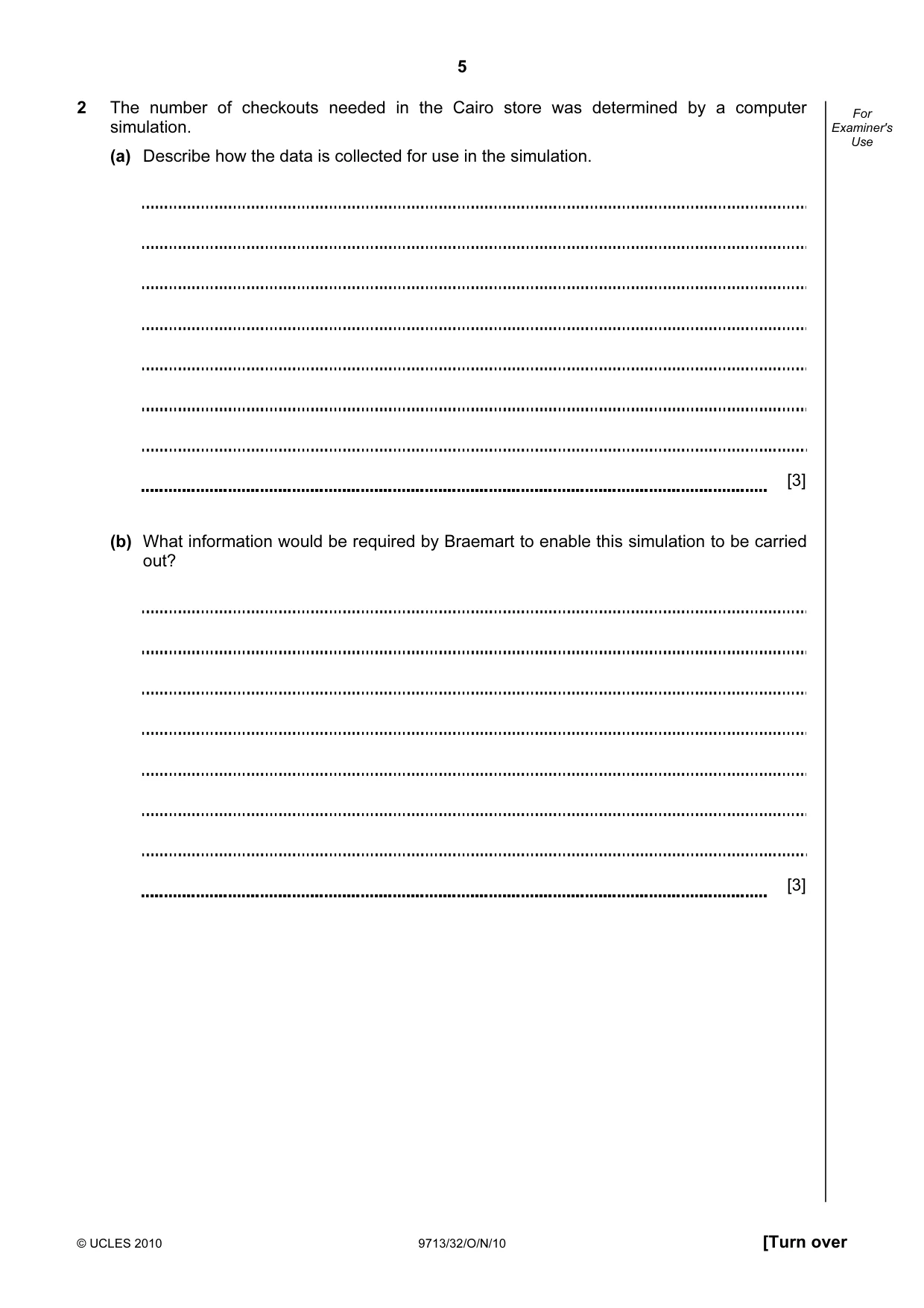Cambridge A Level Applied Information and Communication Technology 9713 2010 Oct/Nov Paper 3 · Variant 2 question paper, page 5 of 20