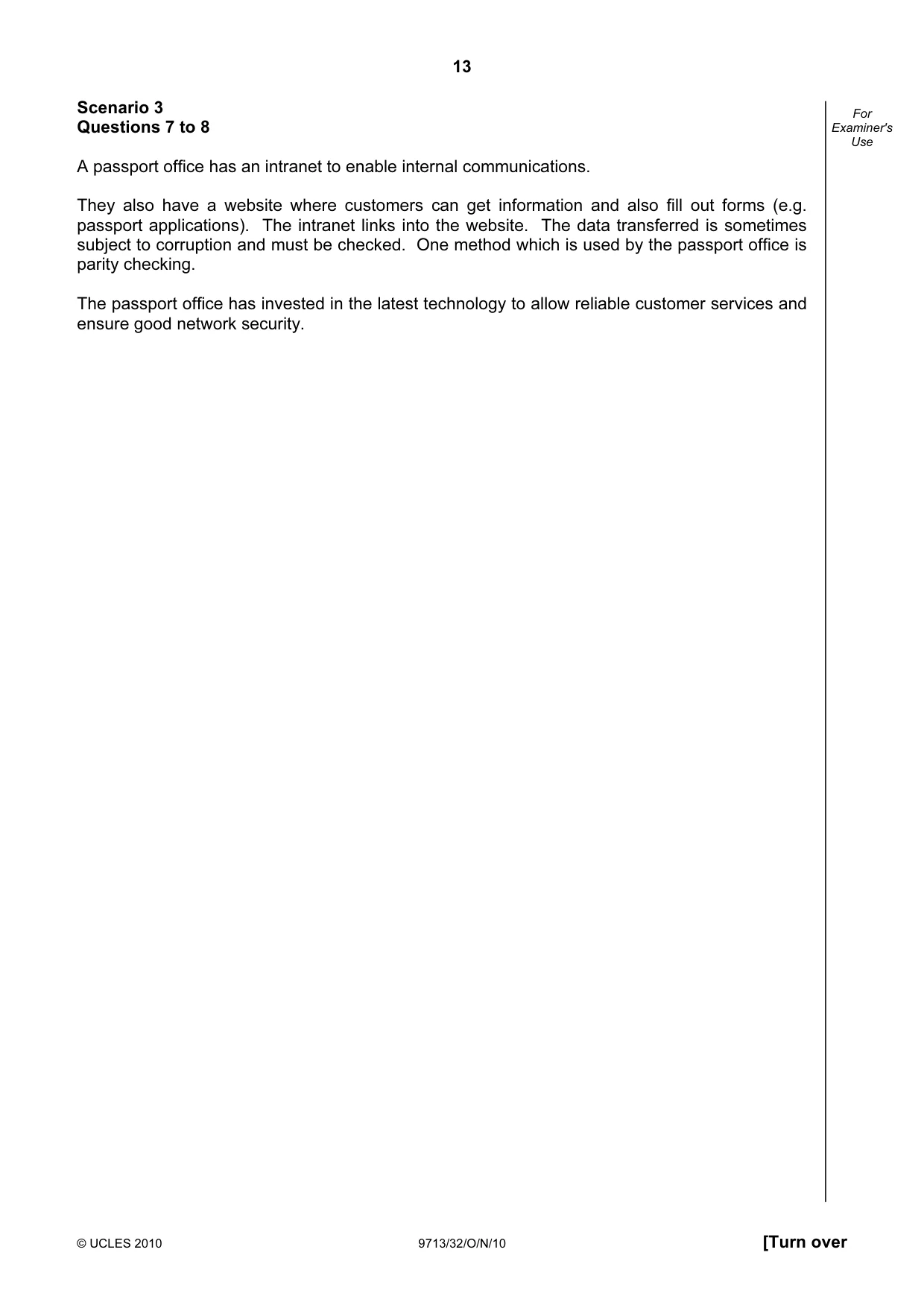 Cambridge A Level Applied Information and Communication Technology 9713 2010 Oct/Nov Paper 3 · Variant 2 question paper, page 13 of 20