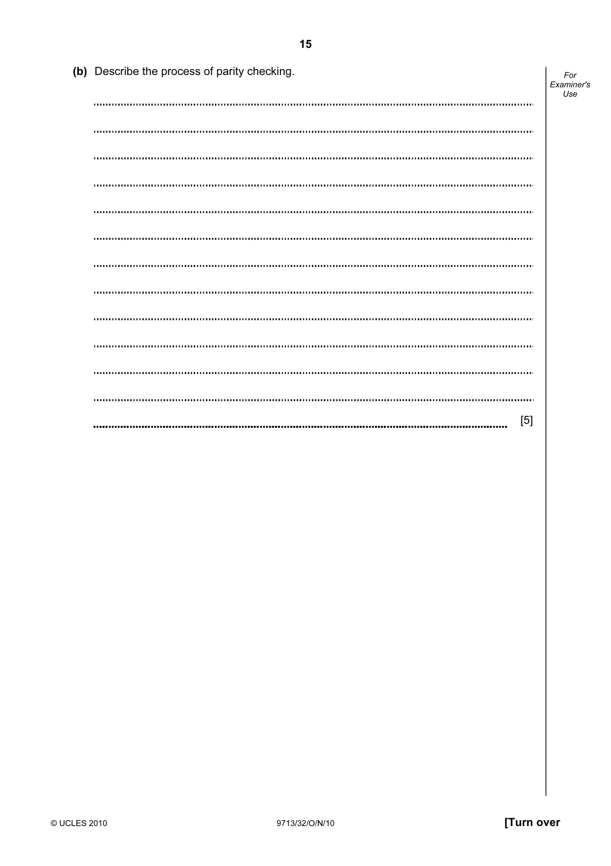 Cambridge A Level Applied Information and Communication Technology 9713 2010 Oct/Nov Paper 3 · Variant 2 question paper, page 15 of 20