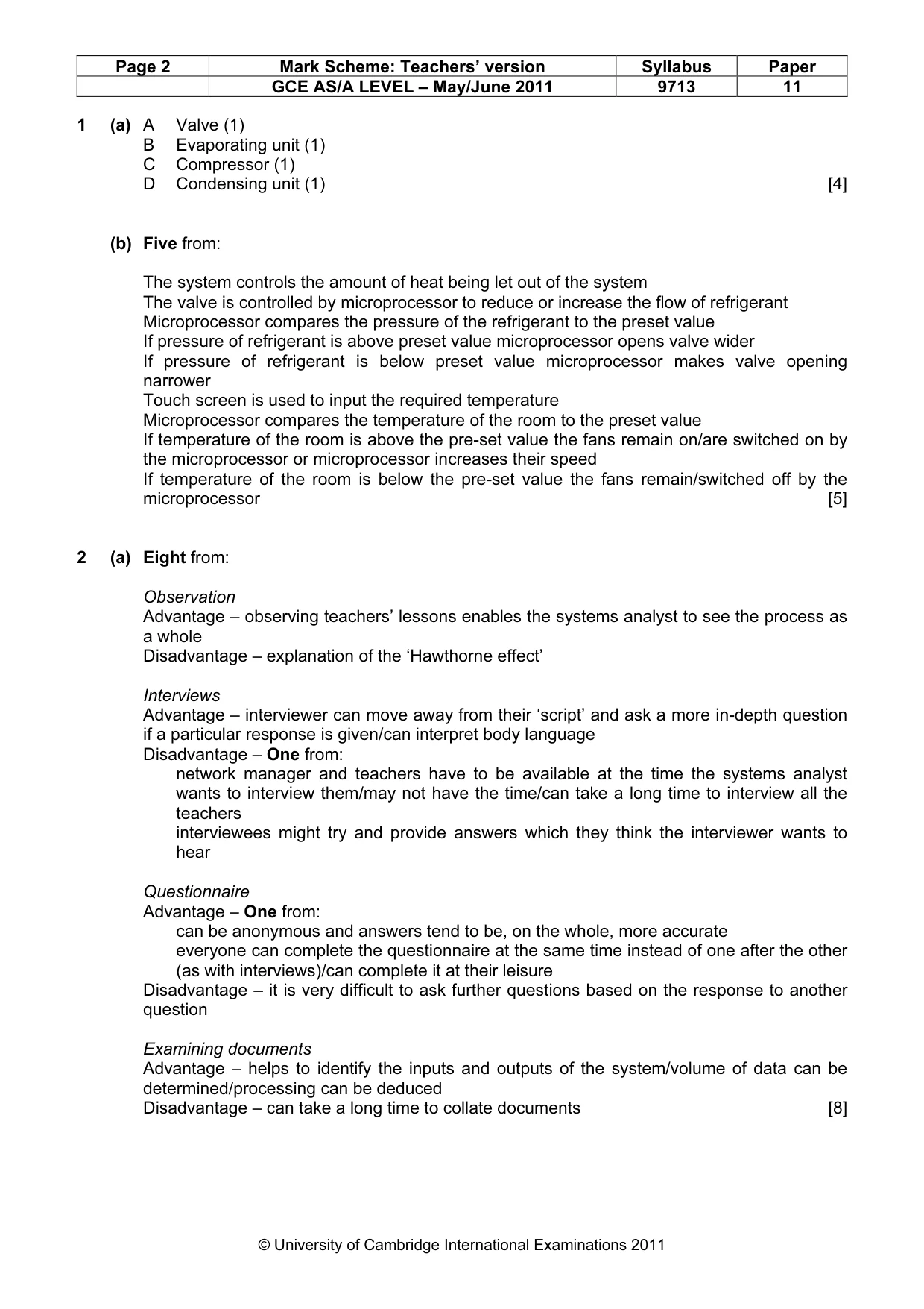Mark scheme, page 2 of 7