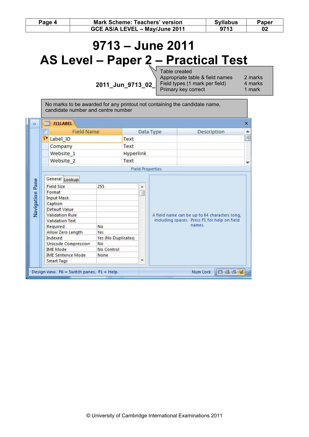 Mark scheme, page 4 of 12
