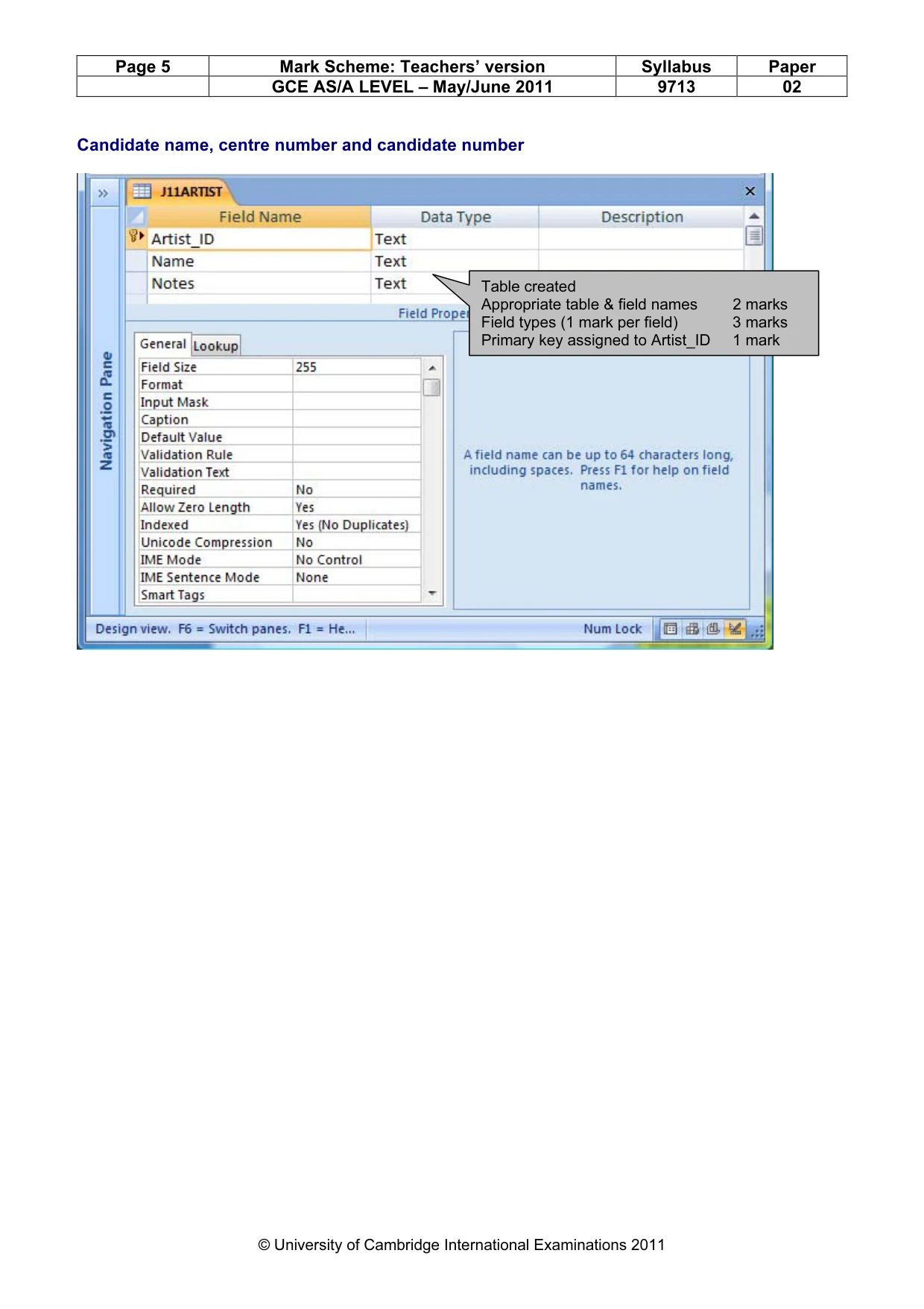 Mark scheme, page 5 of 12