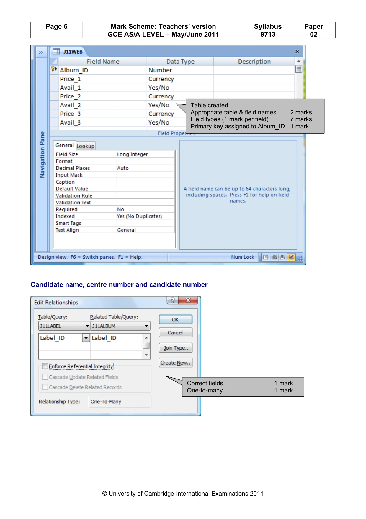 Mark scheme, page 6 of 12