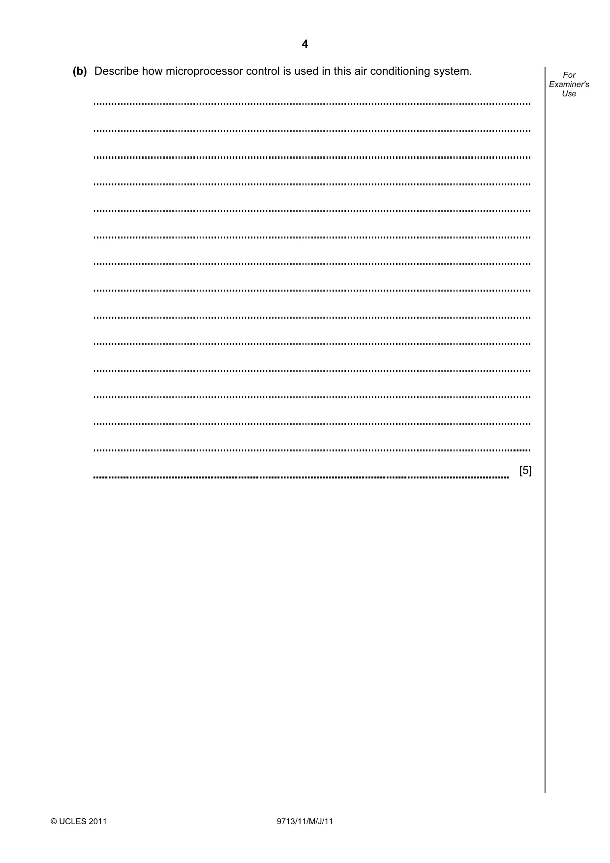 Cambridge A Level Applied Information and Communication Technology 9713 2011 May/June Paper 1 · Variant 1 question paper, page 4 of 20