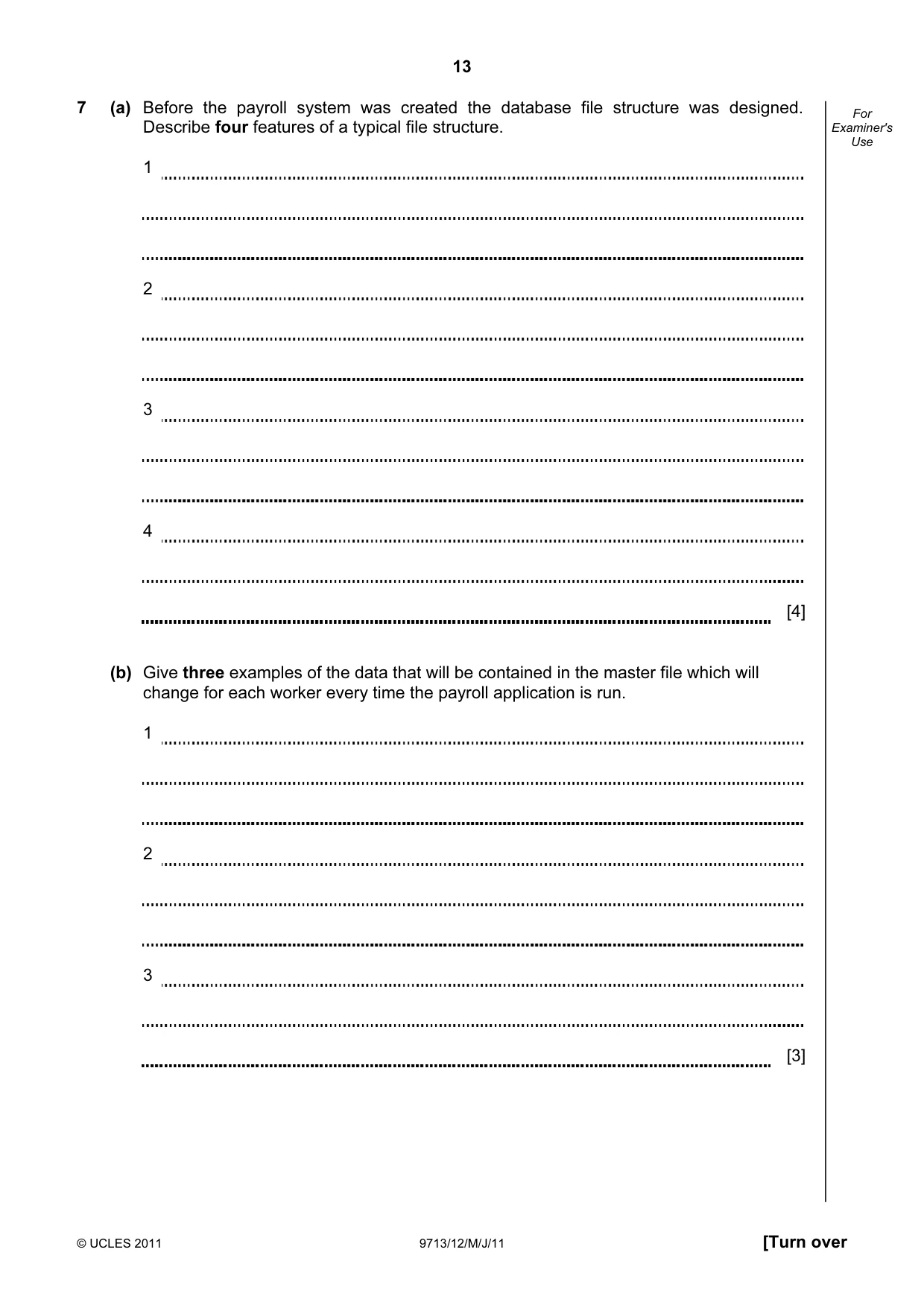 Cambridge A Level Applied Information and Communication Technology 9713 2011 May/June Paper 1 · Variant 2 question paper, page 13 of 20