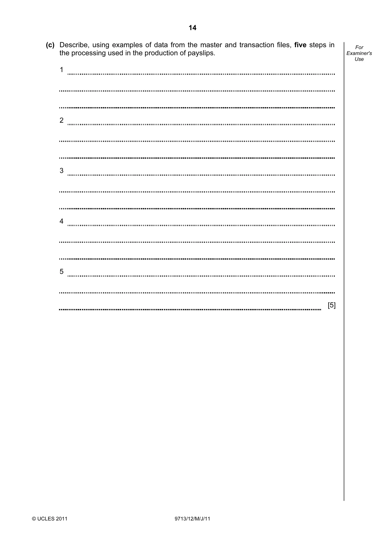 Cambridge A Level Applied Information and Communication Technology 9713 2011 May/June Paper 1 · Variant 2 question paper, page 14 of 20