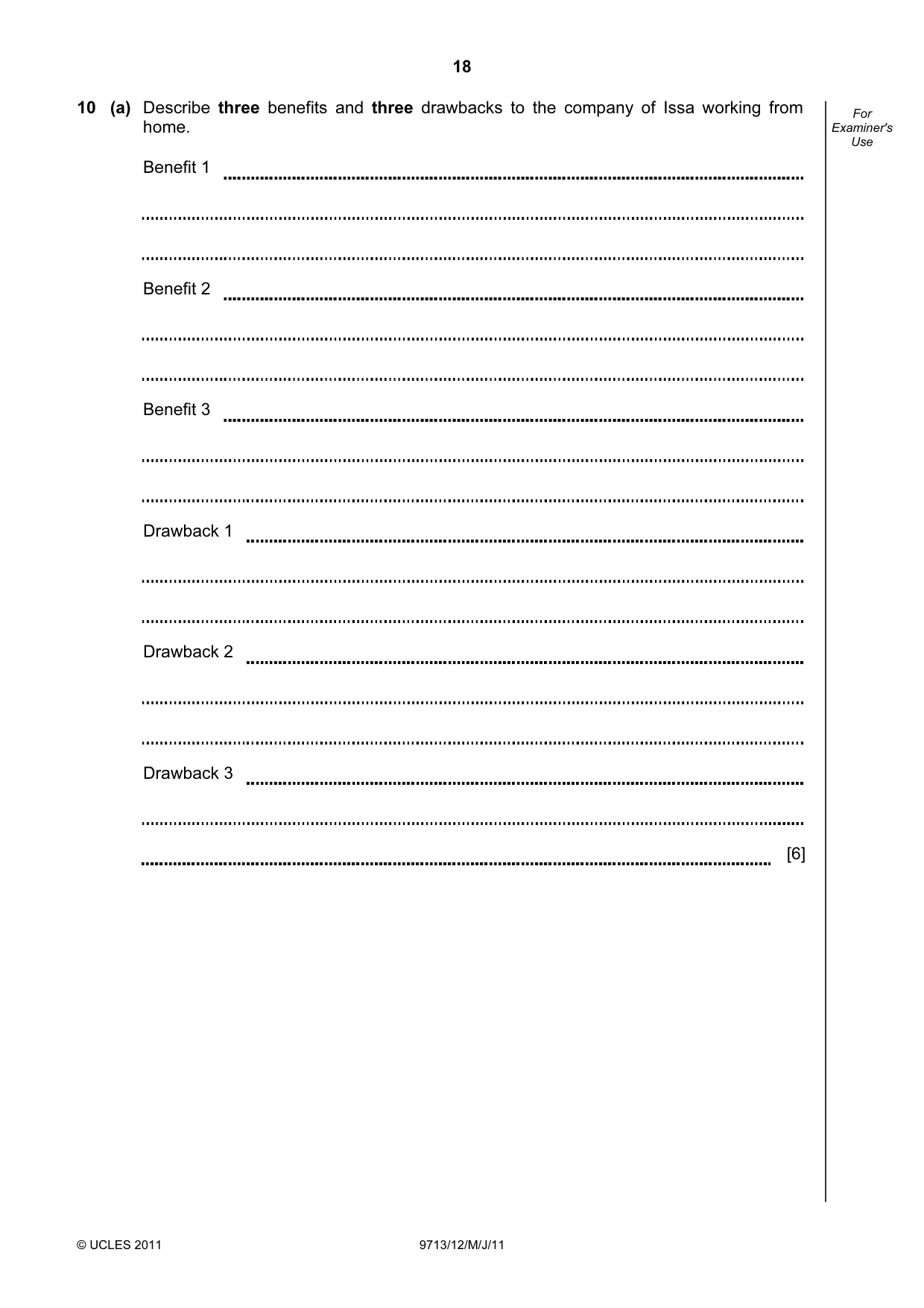 Cambridge A Level Applied Information and Communication Technology 9713 2011 May/June Paper 1 · Variant 2 question paper, page 18 of 20