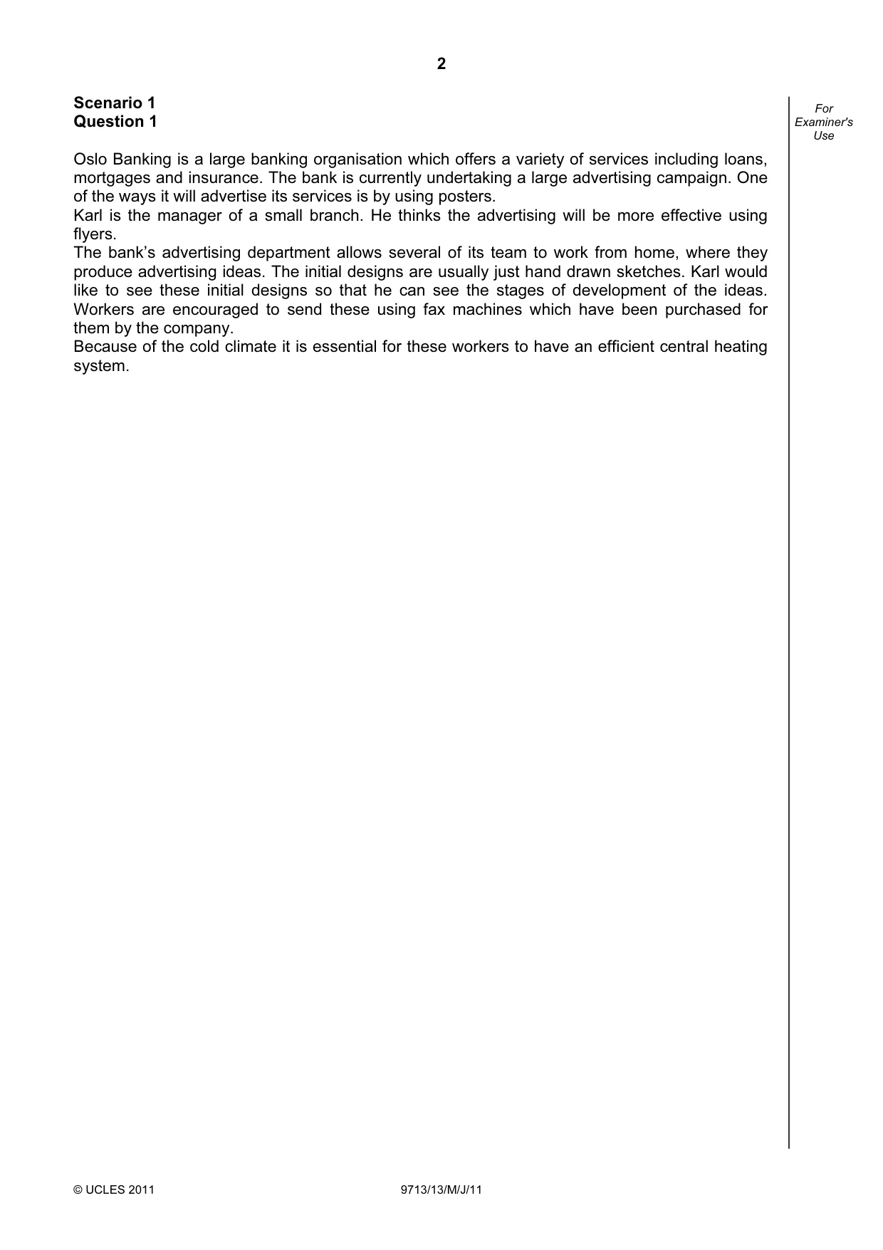 Cambridge A Level Applied Information and Communication Technology 9713 2011 May/June Paper 1 · Variant 3 question paper, page 2 of 20