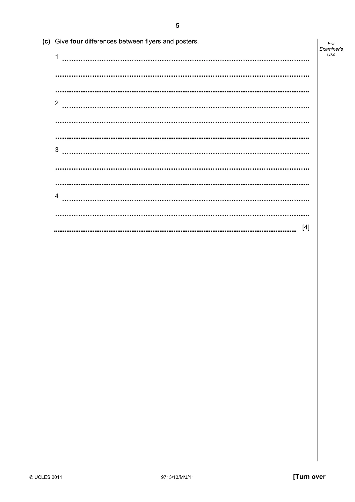 Cambridge A Level Applied Information and Communication Technology 9713 2011 May/June Paper 1 · Variant 3 question paper, page 5 of 20