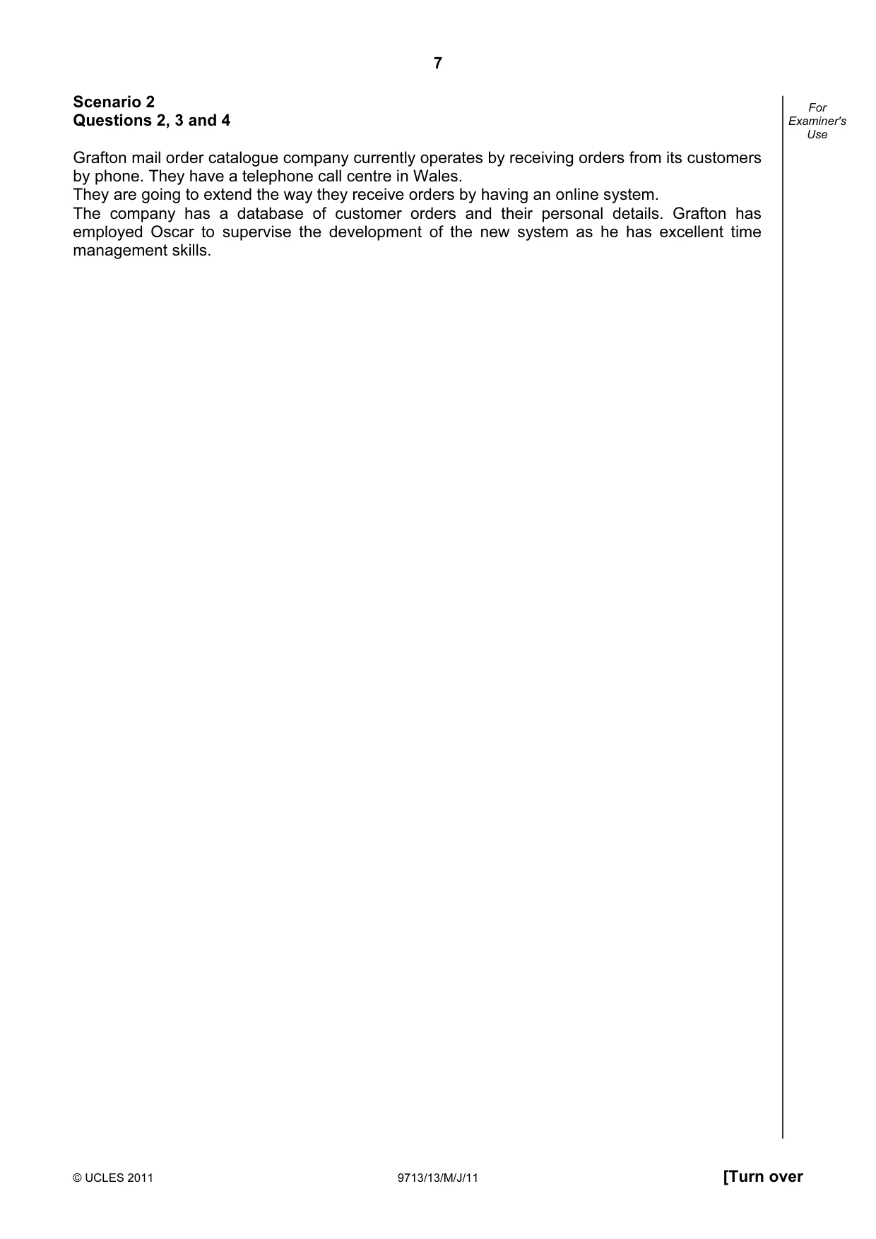 Cambridge A Level Applied Information and Communication Technology 9713 2011 May/June Paper 1 · Variant 3 question paper, page 7 of 20