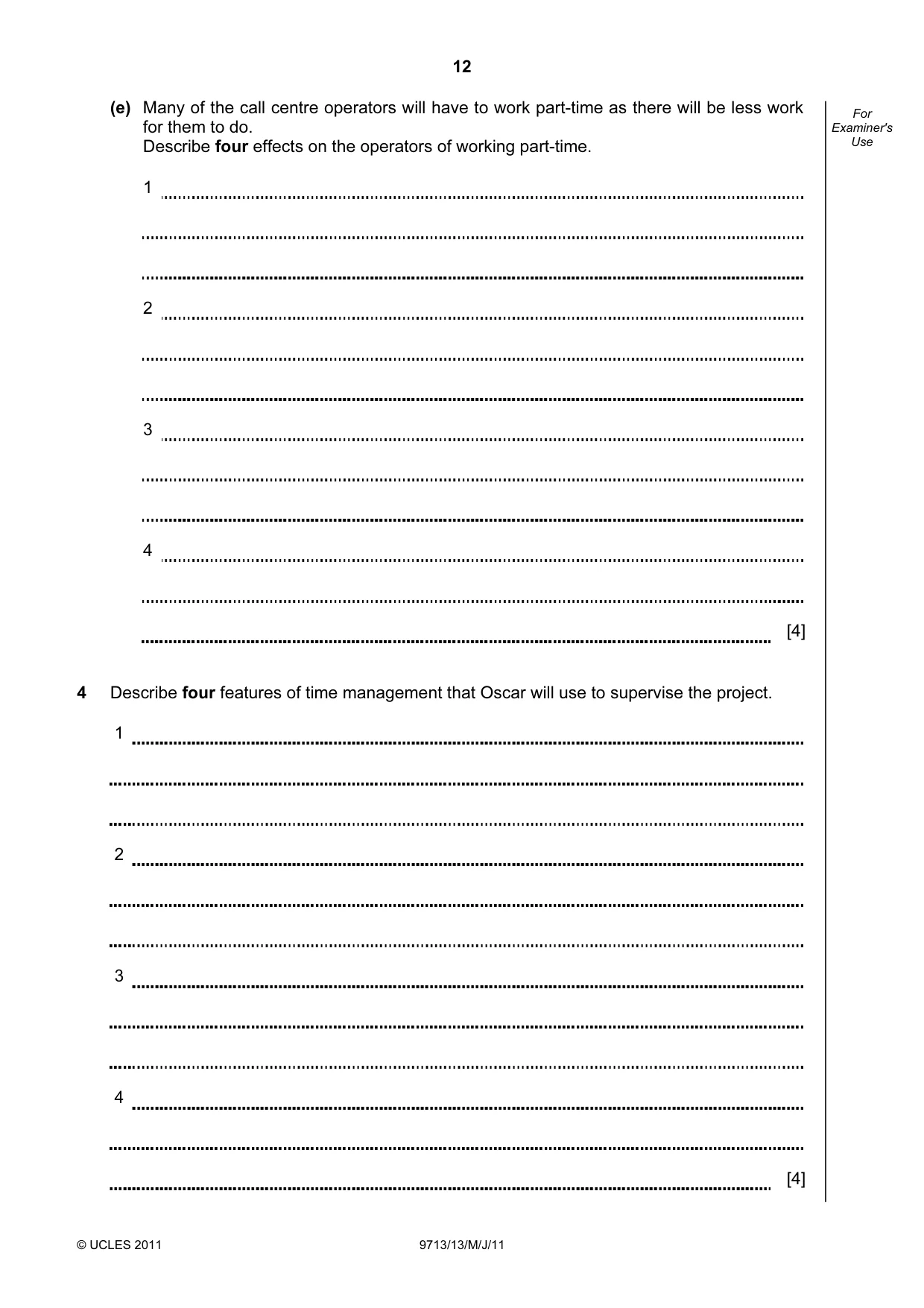 Cambridge A Level Applied Information and Communication Technology 9713 2011 May/June Paper 1 · Variant 3 question paper, page 12 of 20