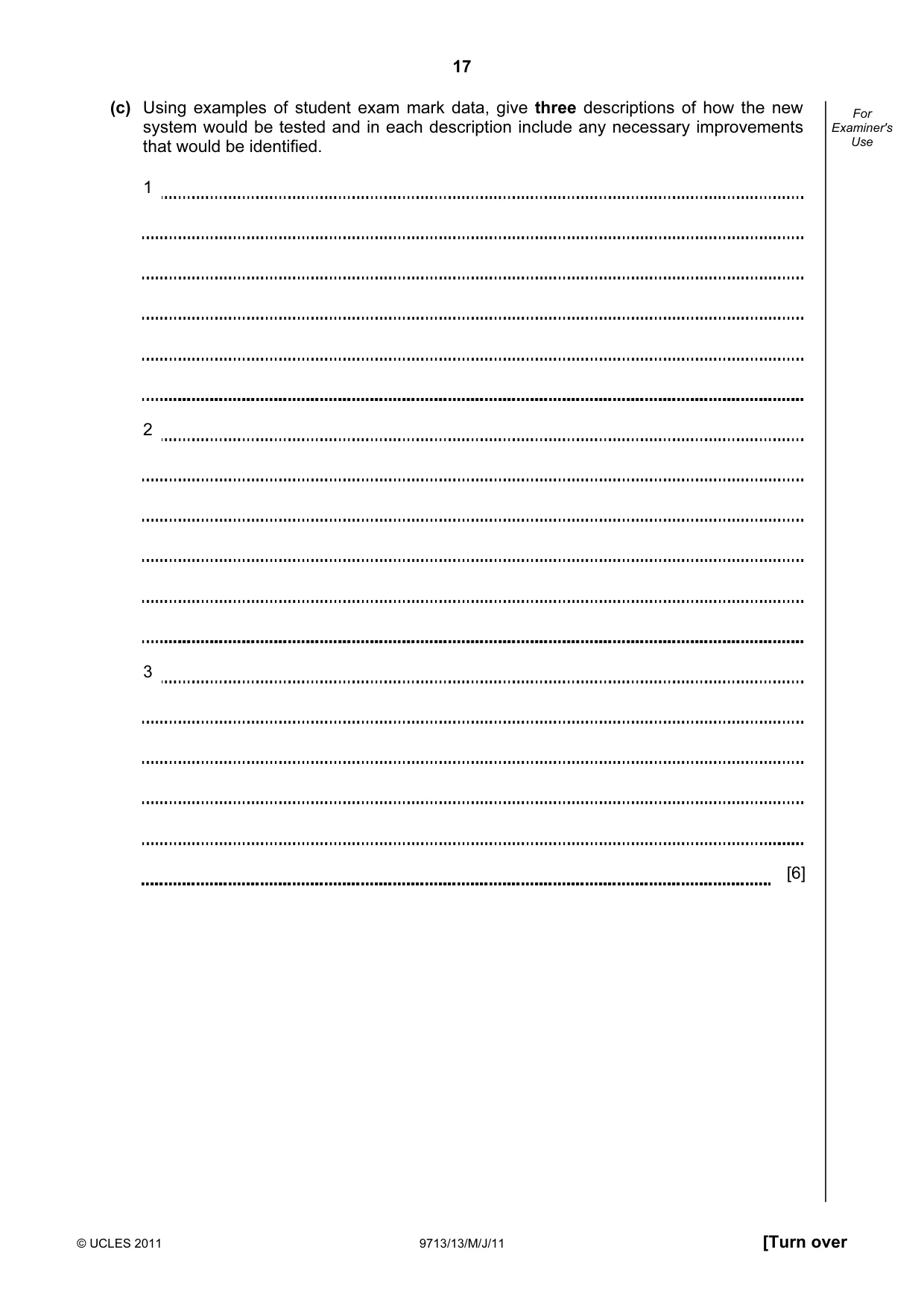Cambridge A Level Applied Information and Communication Technology 9713 2011 May/June Paper 1 · Variant 3 question paper, page 17 of 20