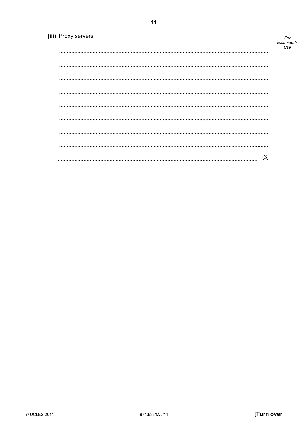 Cambridge A Level Applied Information and Communication Technology 9713 2011 May/June Paper 3 · Variant 3 question paper, page 11 of 20