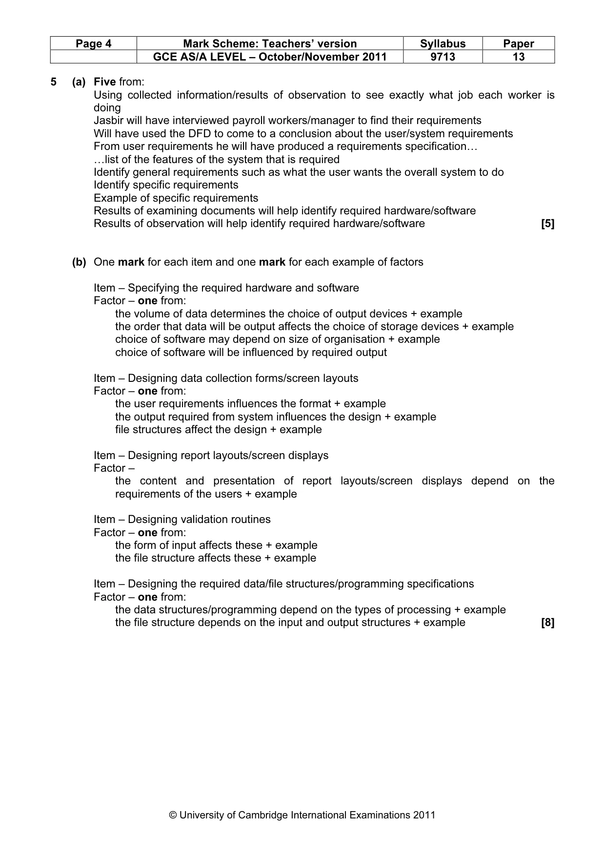 Mark scheme, page 4 of 7