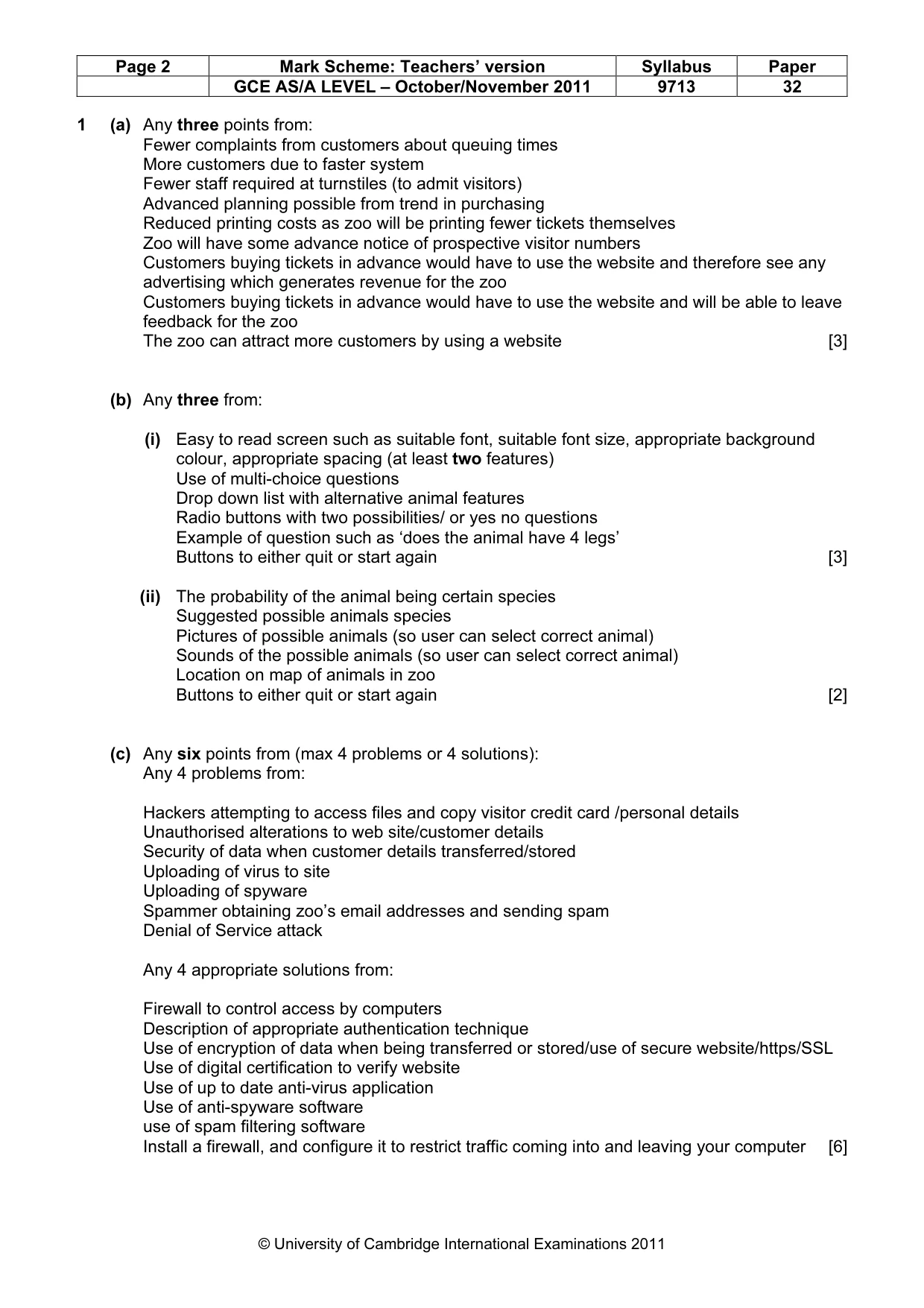 Mark scheme, page 2 of 7