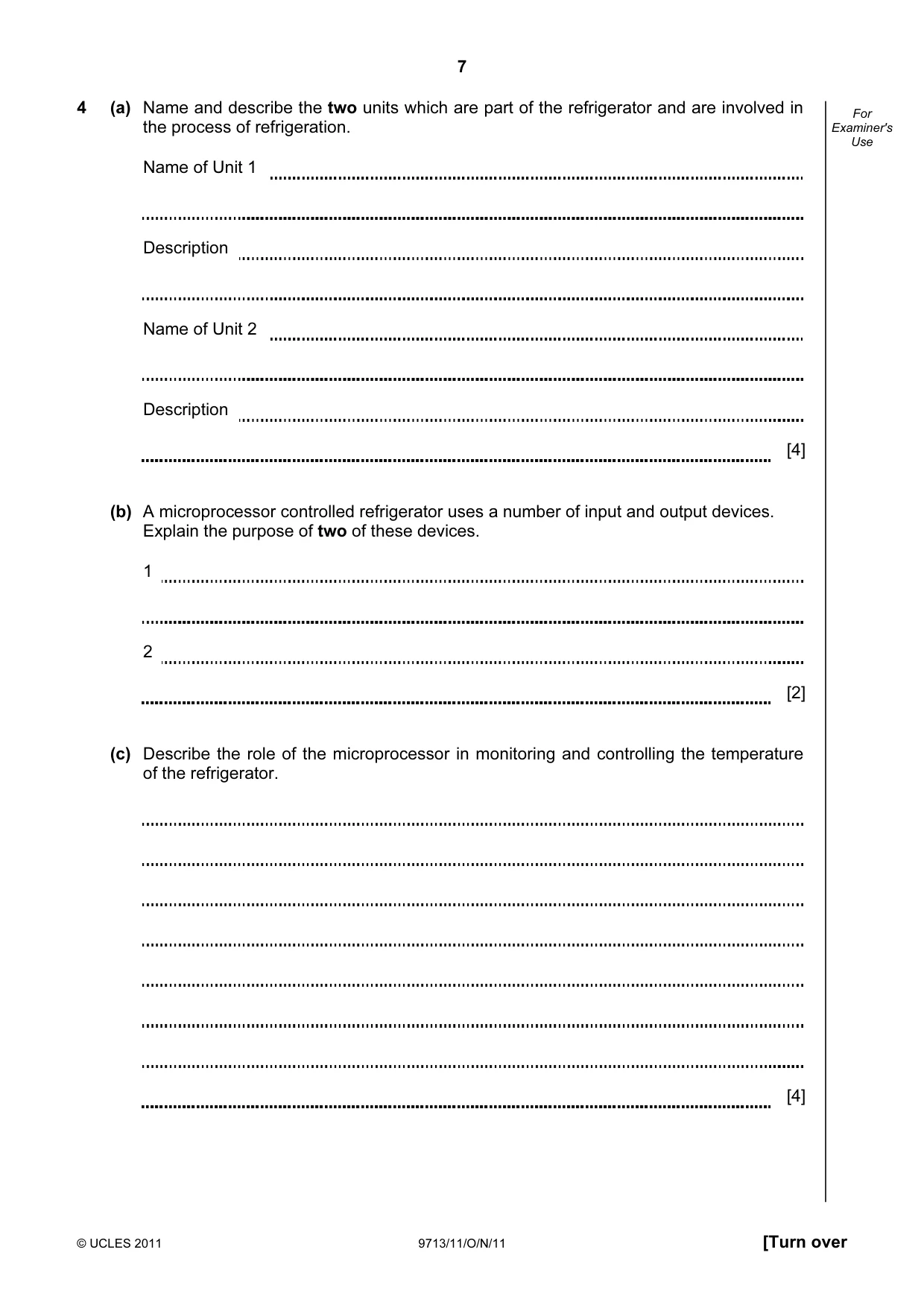 Cambridge A Level Applied Information and Communication Technology 9713 2011 Oct/Nov Paper 1 · Variant 1 question paper, page 7 of 16