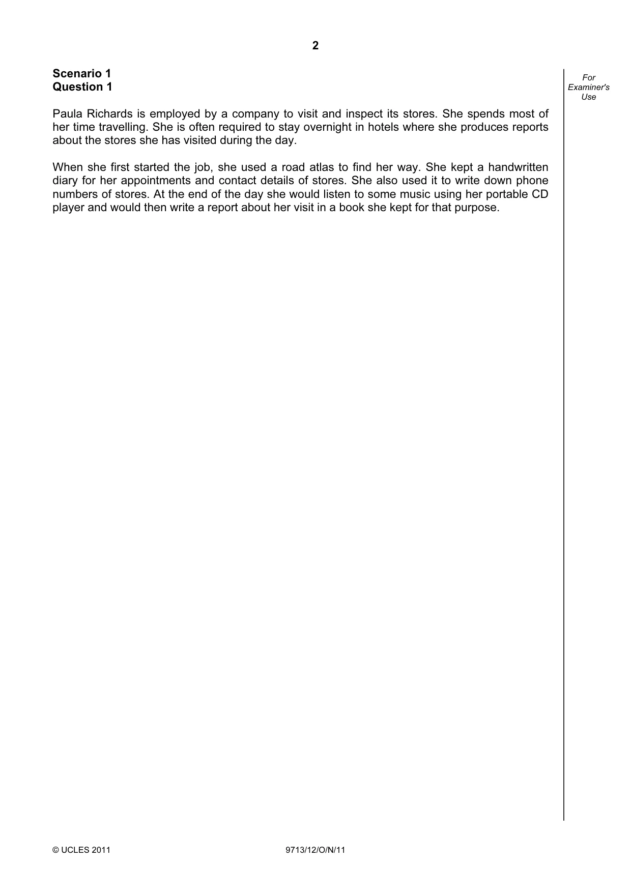Cambridge A Level Applied Information and Communication Technology 9713 2011 Oct/Nov Paper 1 · Variant 2 question paper, page 2 of 16