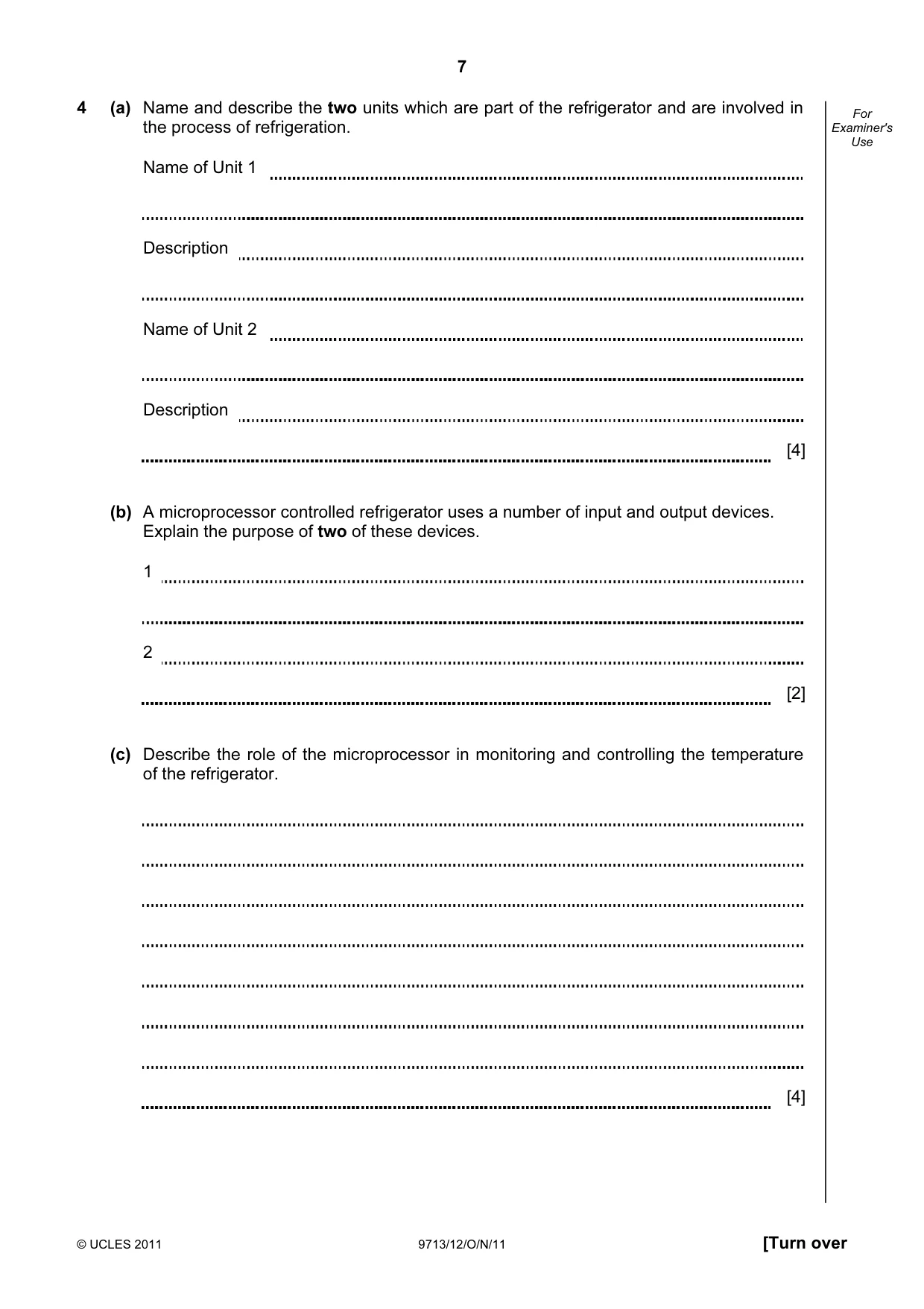 Cambridge A Level Applied Information and Communication Technology 9713 2011 Oct/Nov Paper 1 · Variant 2 question paper, page 7 of 16