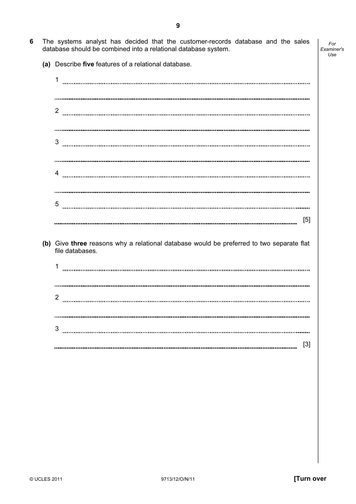 Cambridge A Level Applied Information and Communication Technology 9713 2011 Oct/Nov Paper 1 · Variant 2 question paper, page 9 of 16