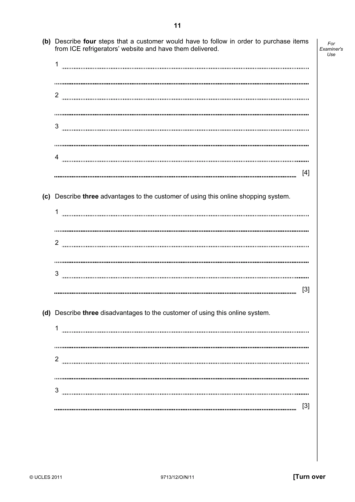Cambridge A Level Applied Information and Communication Technology 9713 2011 Oct/Nov Paper 1 · Variant 2 question paper, page 11 of 16