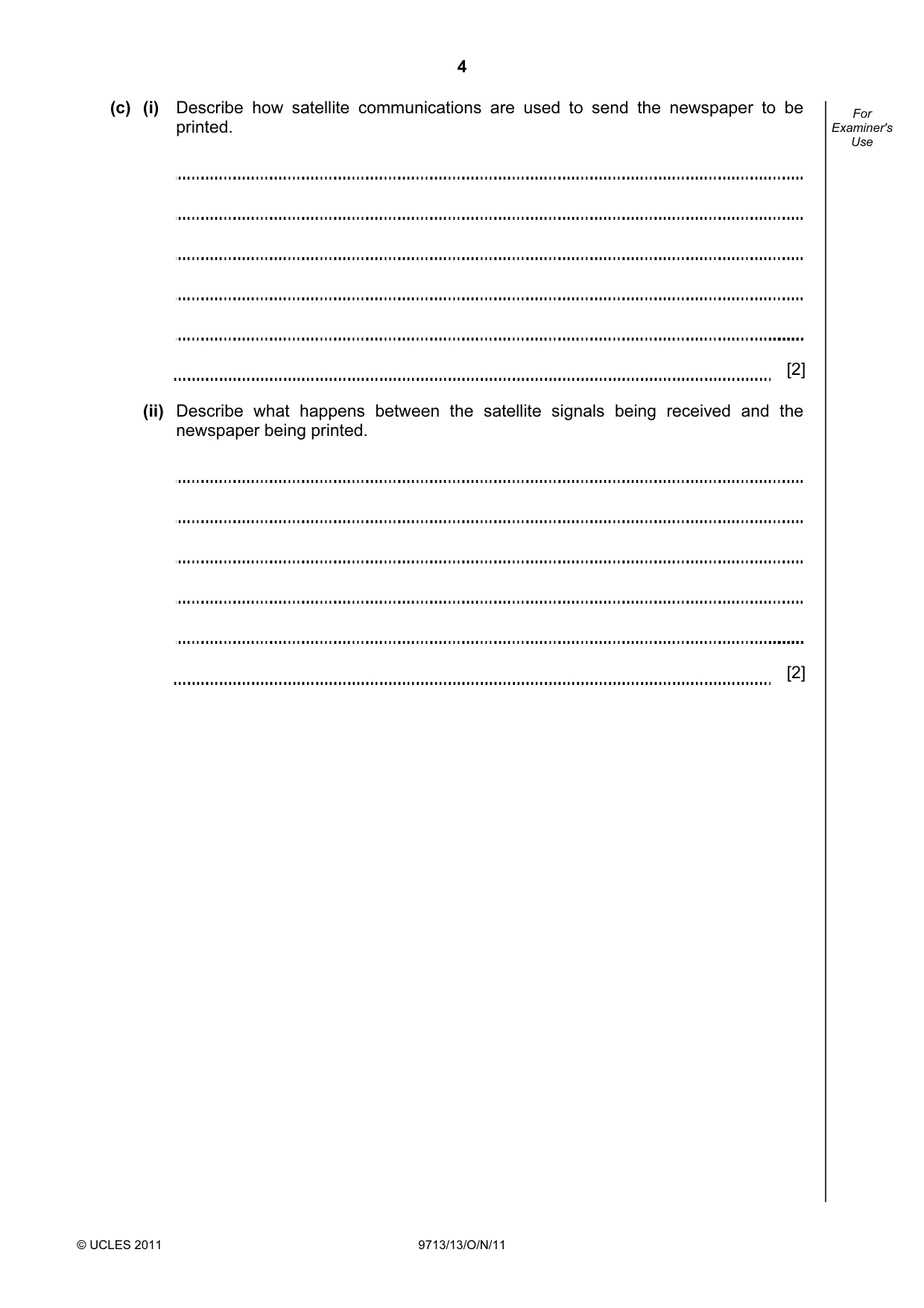 Cambridge A Level Applied Information and Communication Technology 9713 2011 Oct/Nov Paper 1 · Variant 3 question paper, page 4 of 20