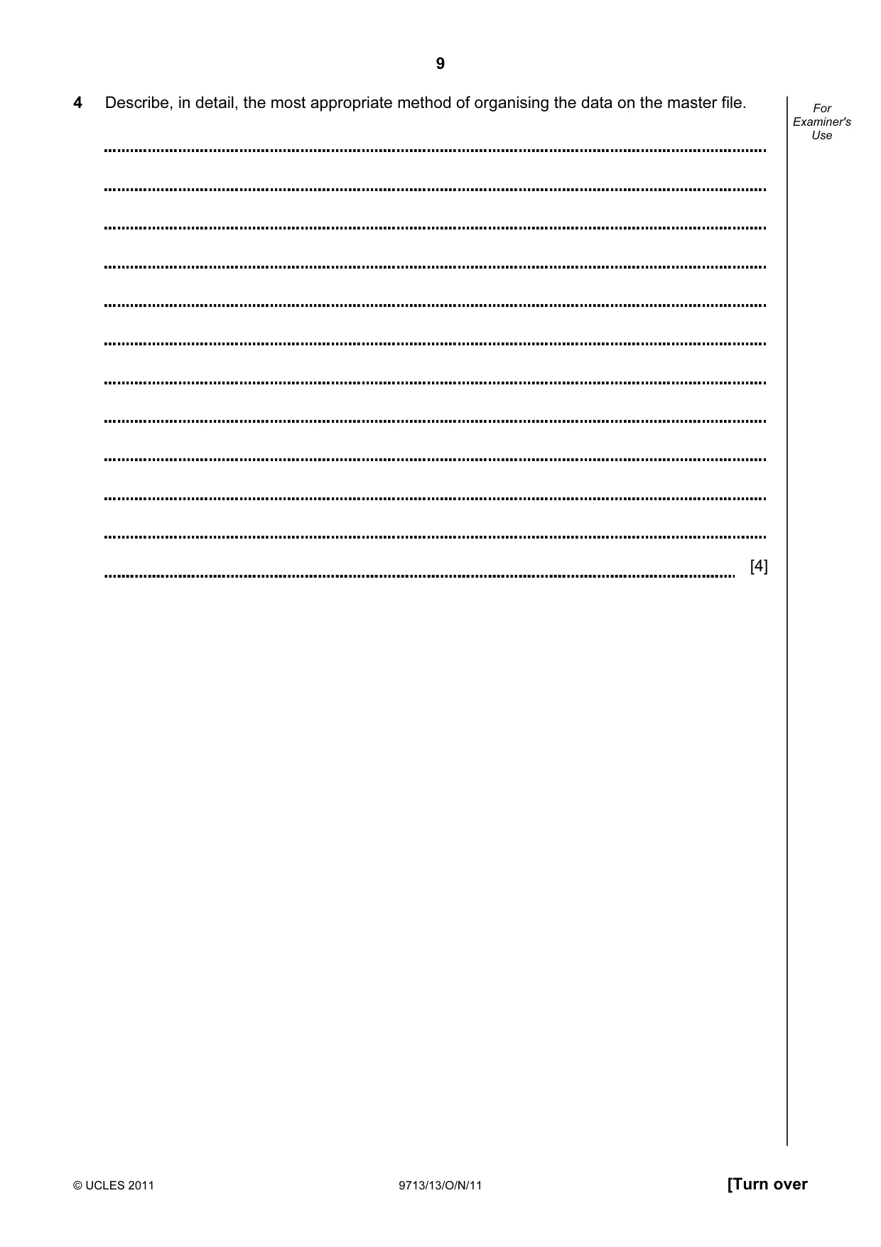 Cambridge A Level Applied Information and Communication Technology 9713 2011 Oct/Nov Paper 1 · Variant 3 question paper, page 9 of 20