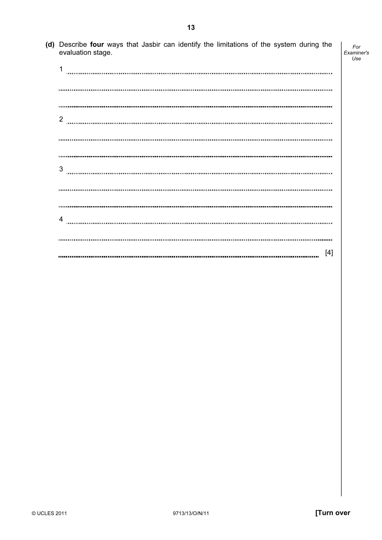 Cambridge A Level Applied Information and Communication Technology 9713 2011 Oct/Nov Paper 1 · Variant 3 question paper, page 13 of 20
