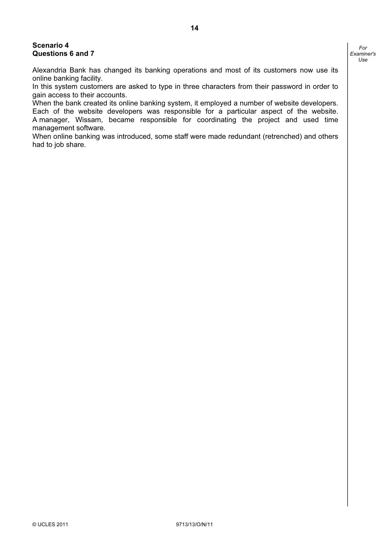 Cambridge A Level Applied Information and Communication Technology 9713 2011 Oct/Nov Paper 1 · Variant 3 question paper, page 14 of 20