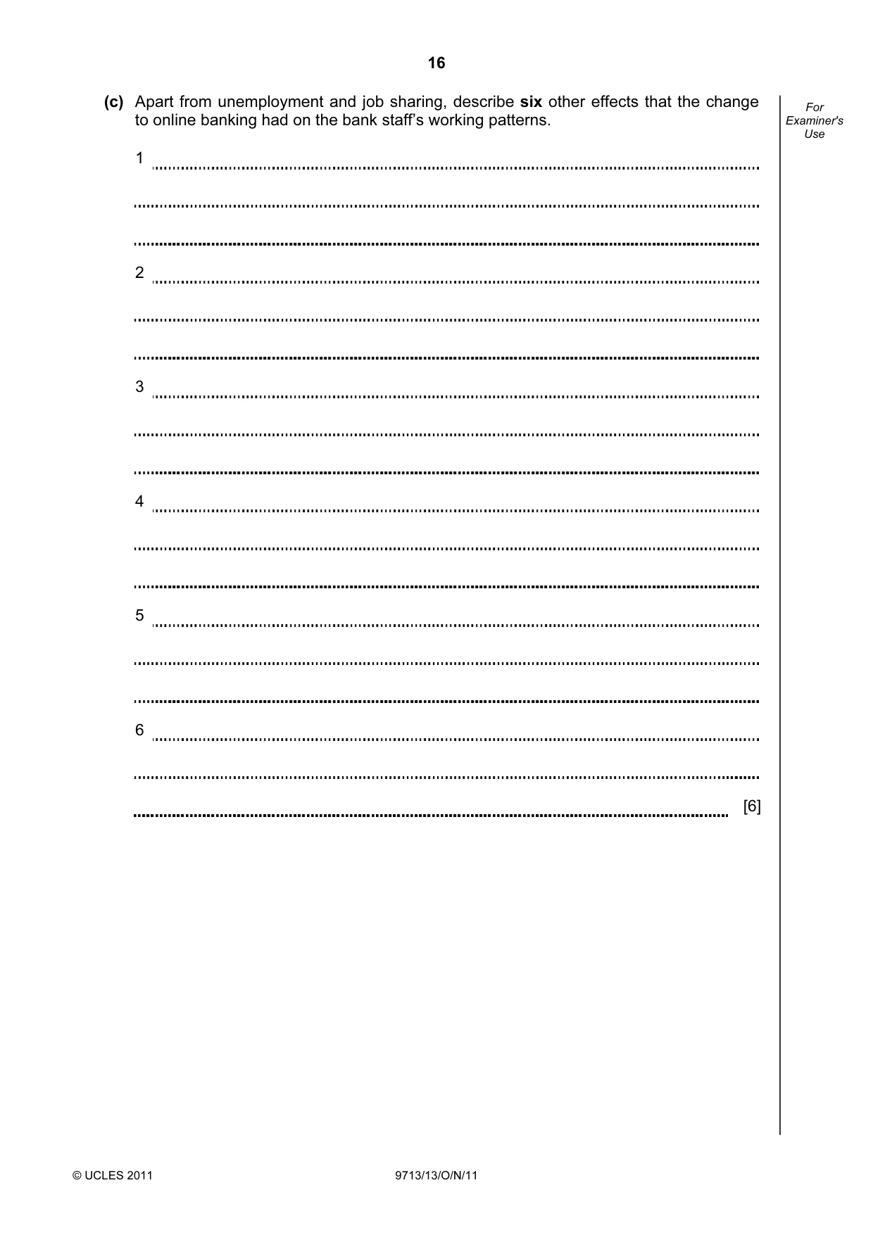 Cambridge A Level Applied Information and Communication Technology 9713 2011 Oct/Nov Paper 1 · Variant 3 question paper, page 16 of 20